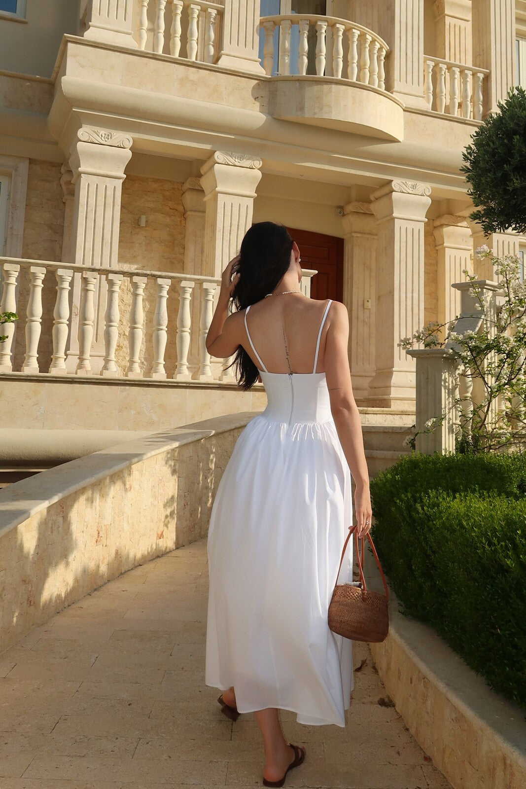 ROBE MIDI BLANCHE EN COTON