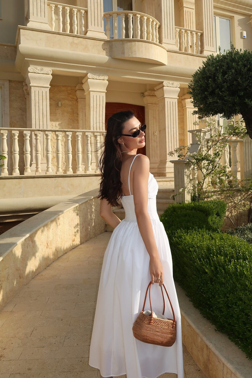 ROBE MIDI BLANCHE EN COTON