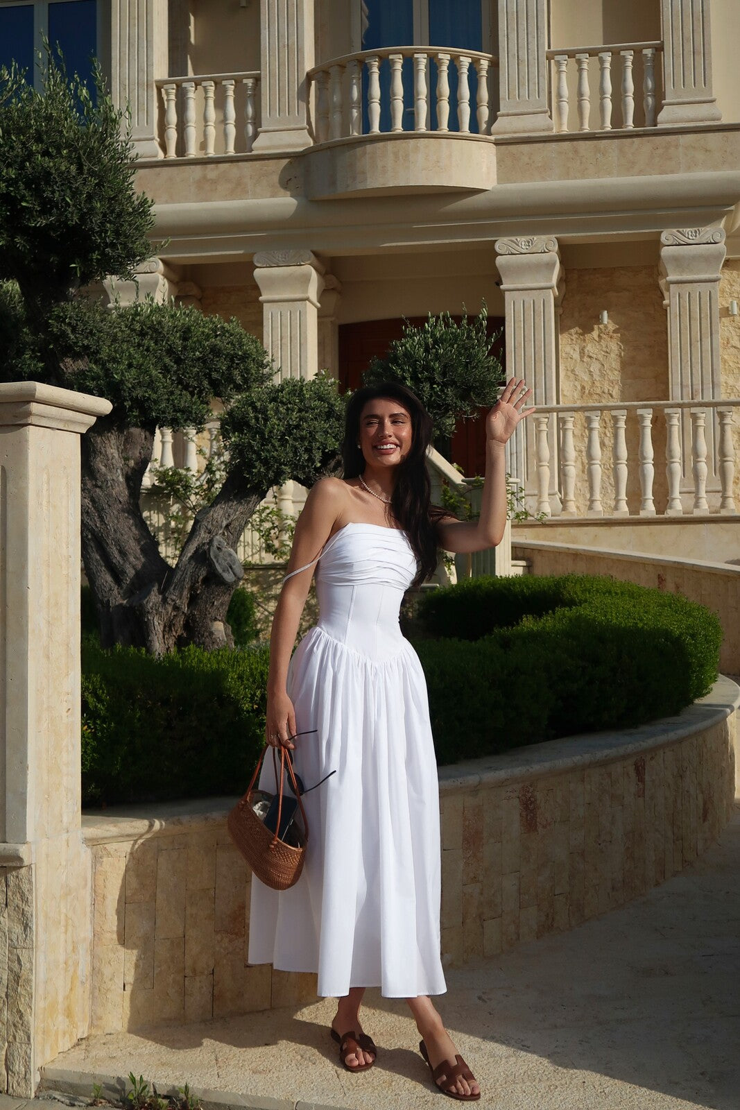 ROBE MIDI BLANCHE EN COTON