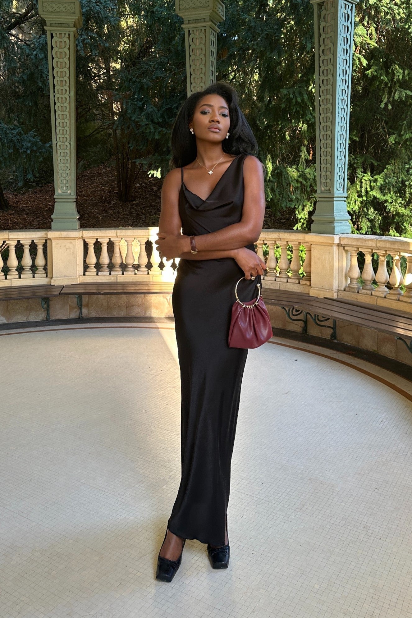 LONG FLUID BLACK DRESS - KAO LONG FLUID BLACK DRESS - KAO