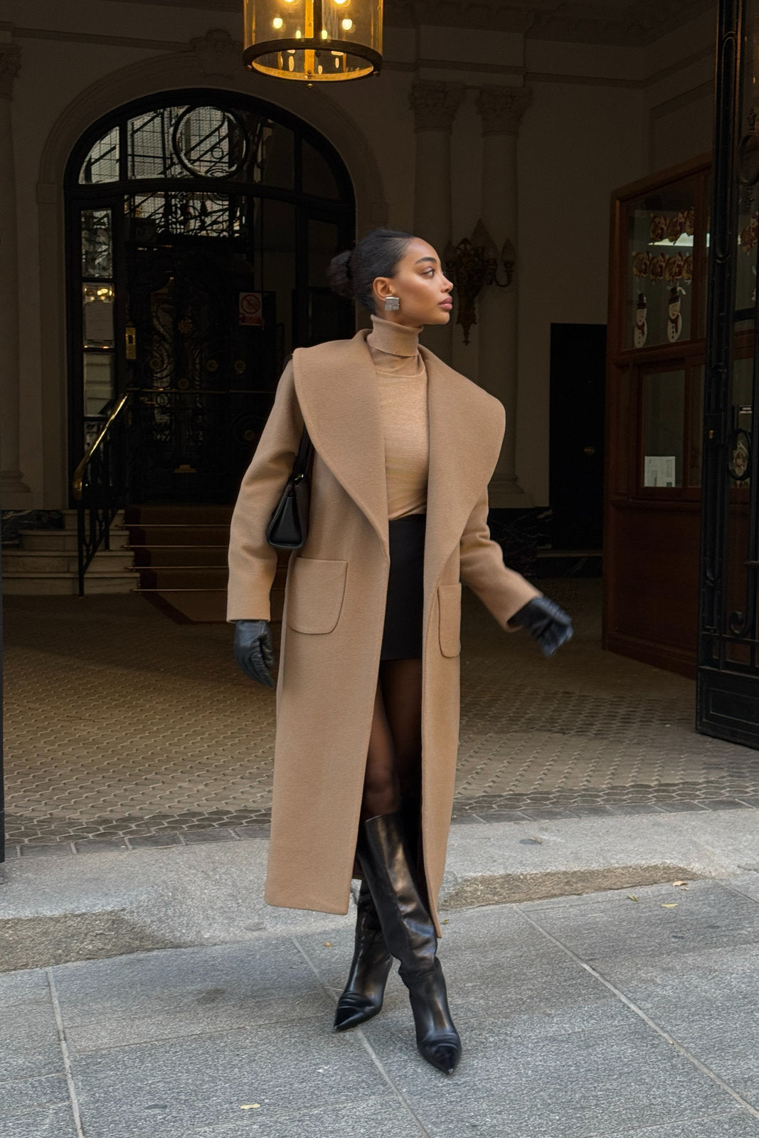 CAMEL COAT WITH BELT