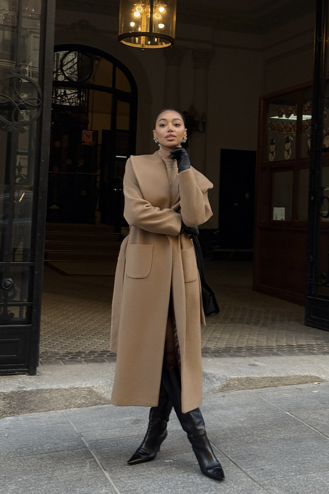 CAMEL COAT WITH BELT