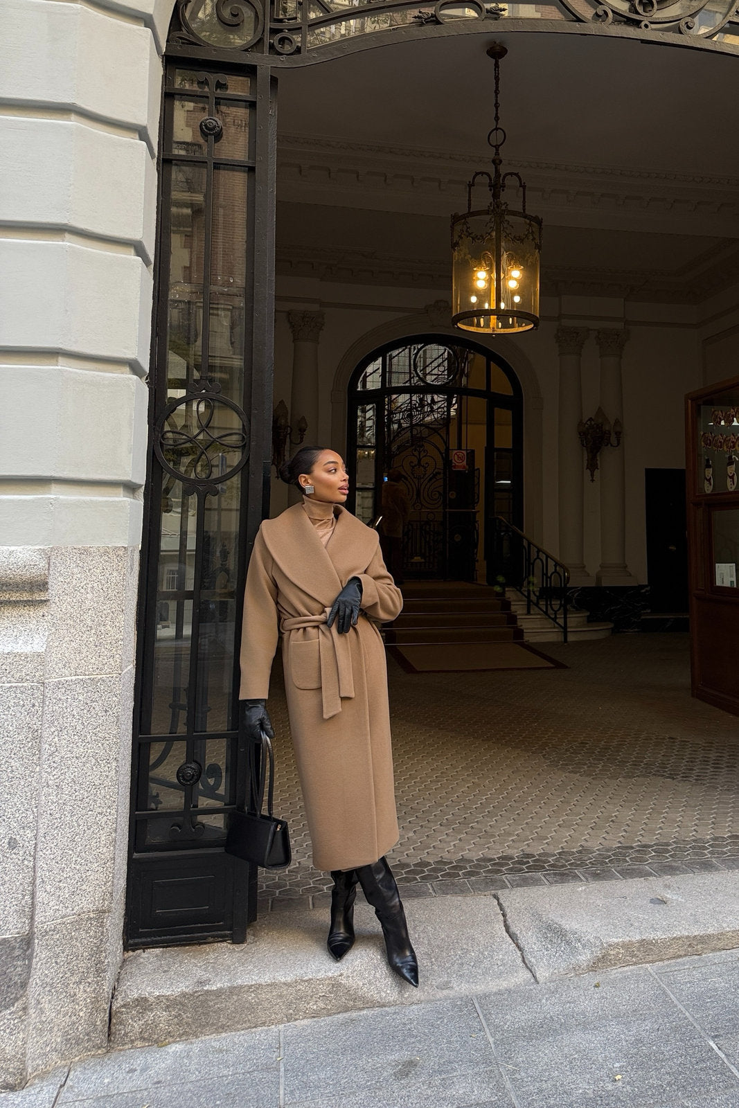 CAMEL COAT WITH BELT