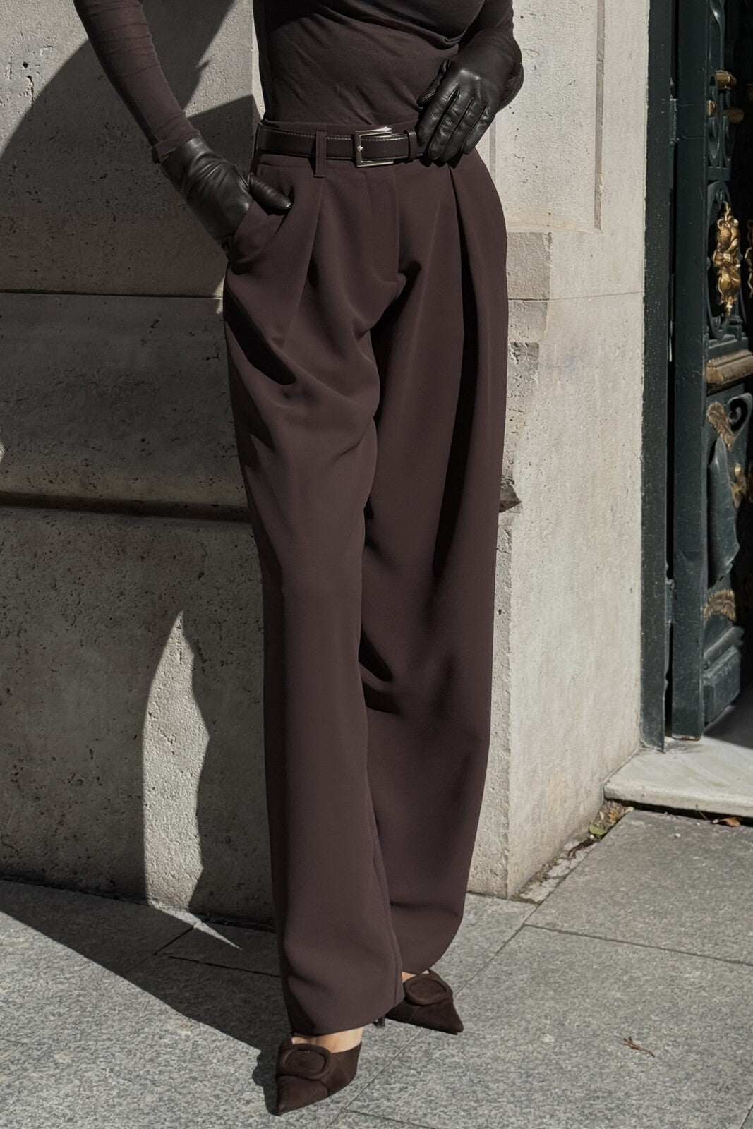 CALÇA FLARE CASTANHA