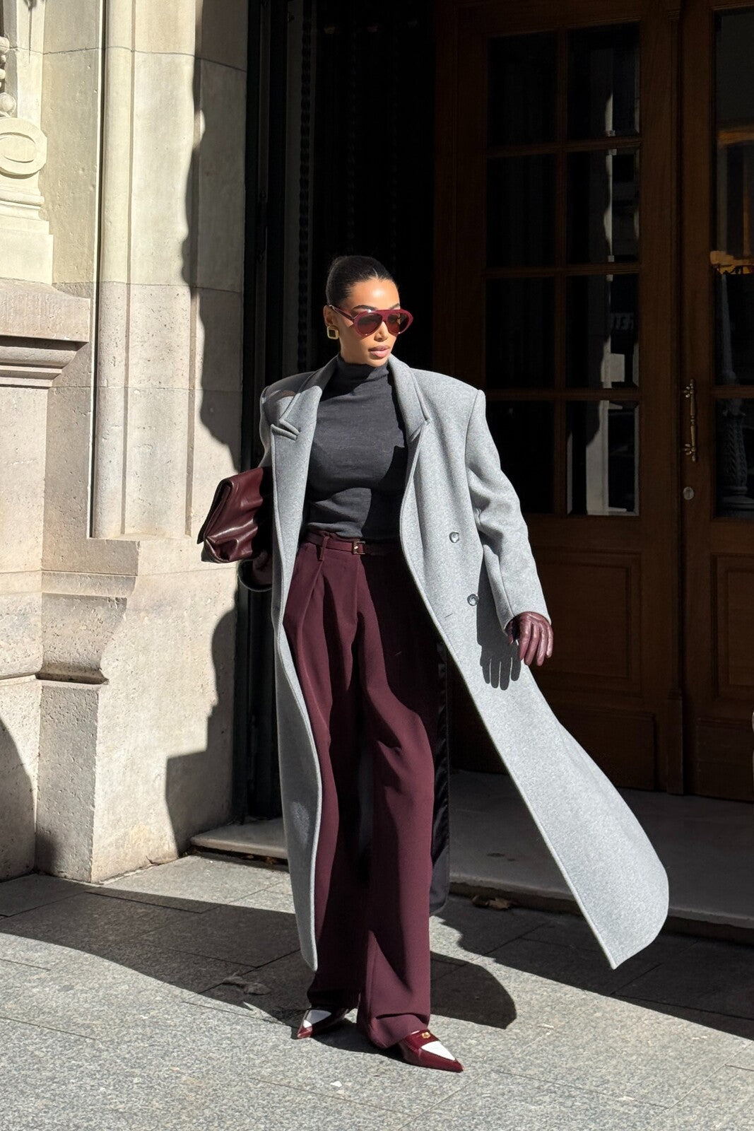 CALÇA FLARE BORDEAUX