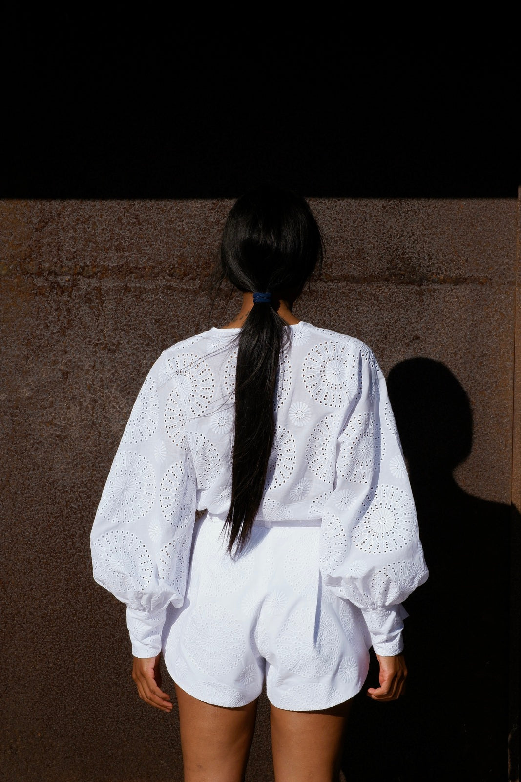 WHITE BLOUSE WITH ENGLISH EMBROIDERY
