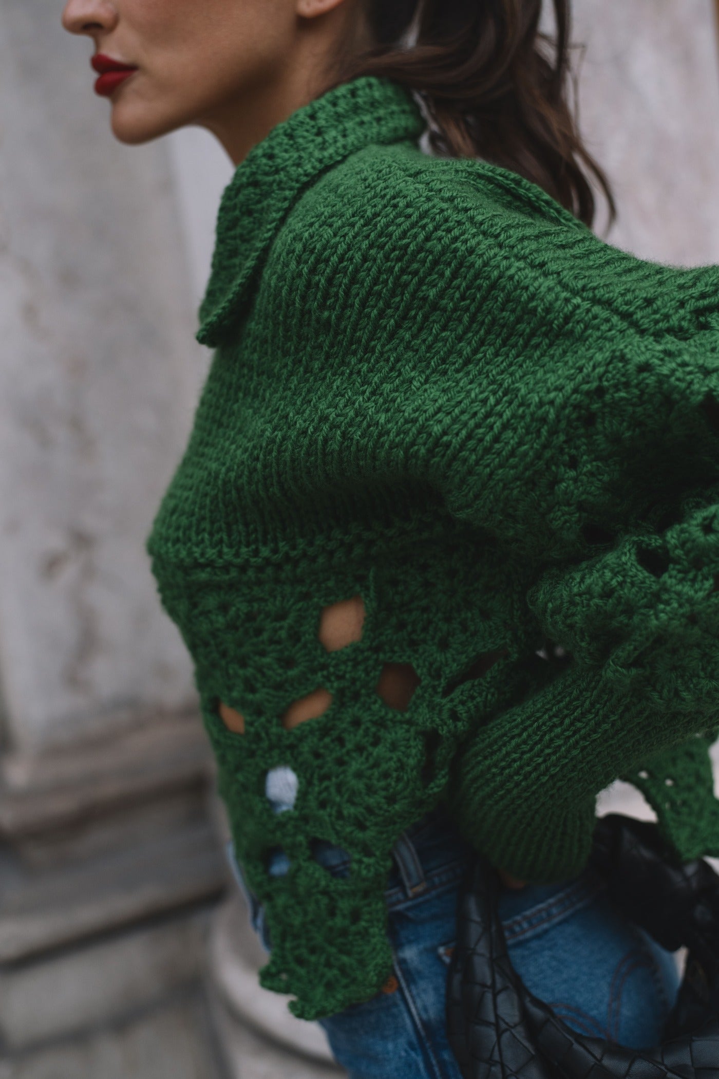 PULL OVER TRICOT VERT KAO
