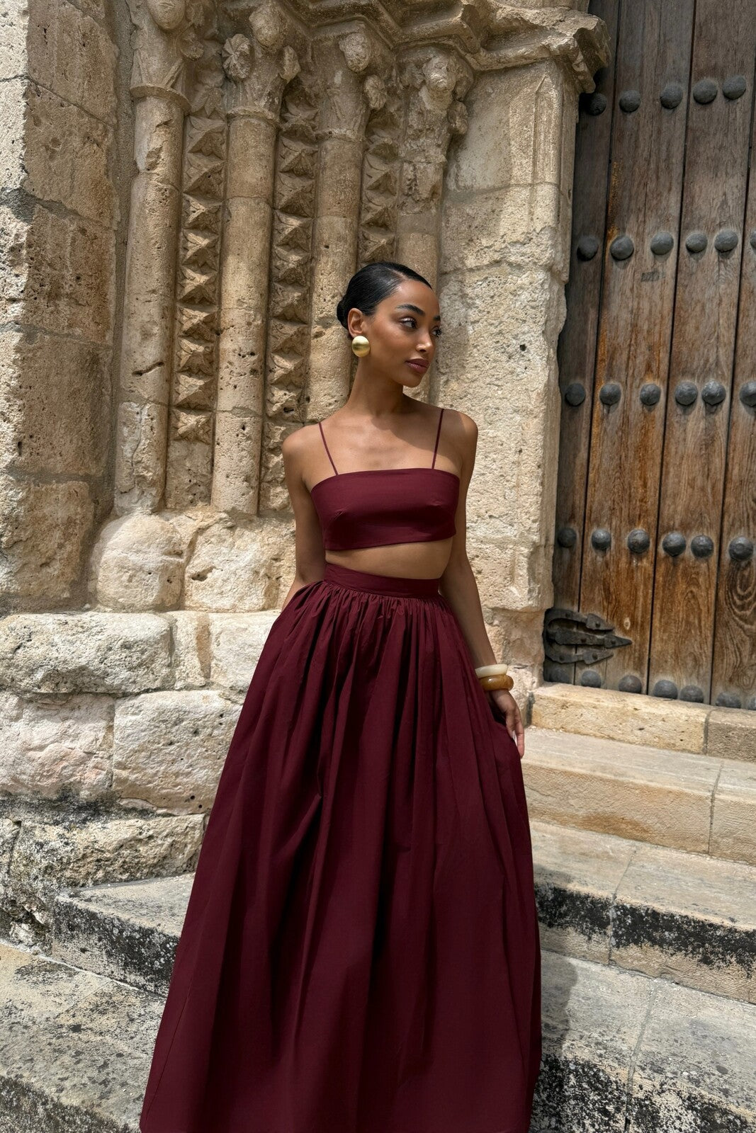 CROP TOP BORDEAUX CAMBRAIA