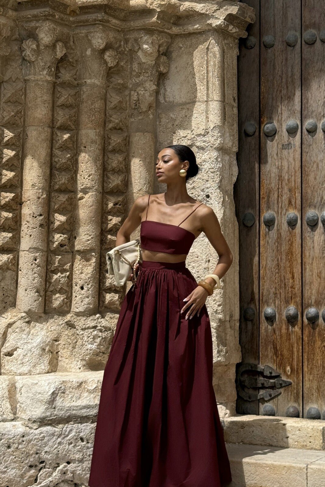 CROP TOP BORDEAUX CAMBRAIA