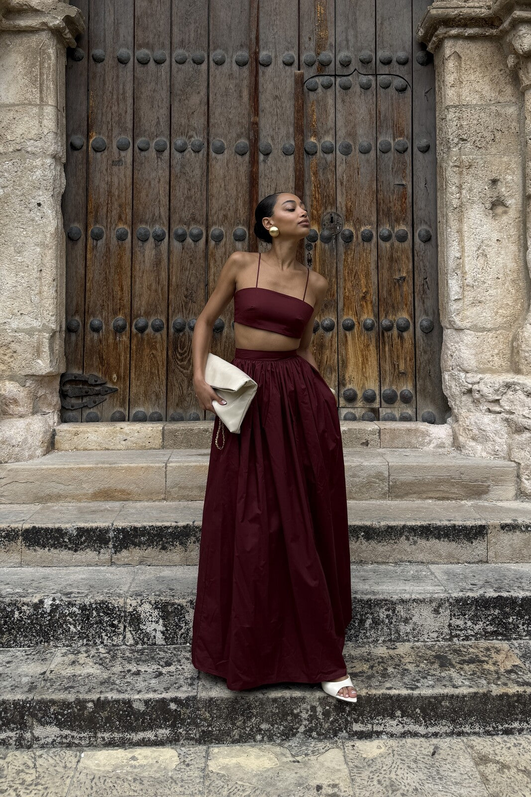 CROP TOP BORDEAUX CAMBRAIA