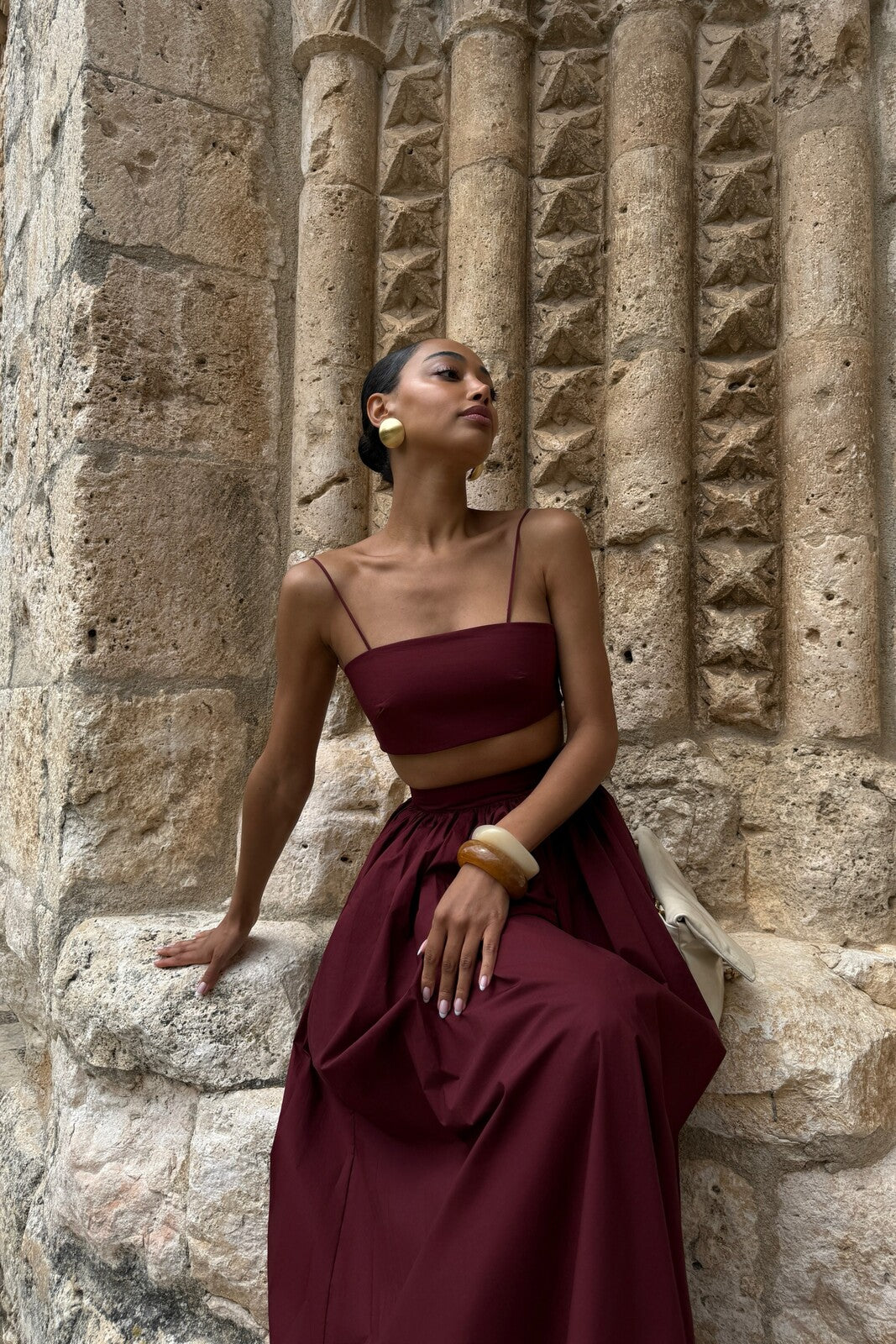 CROP TOP BORDEAUX CAMBRAIA