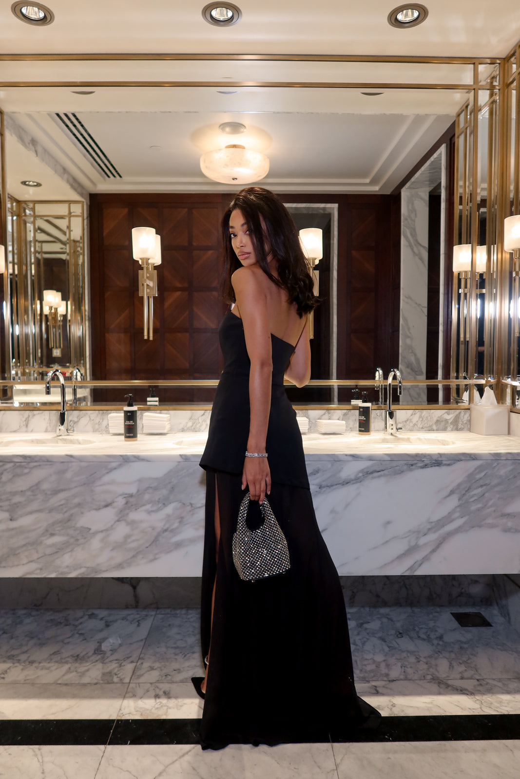 BLACK DRESS WITH INSERT