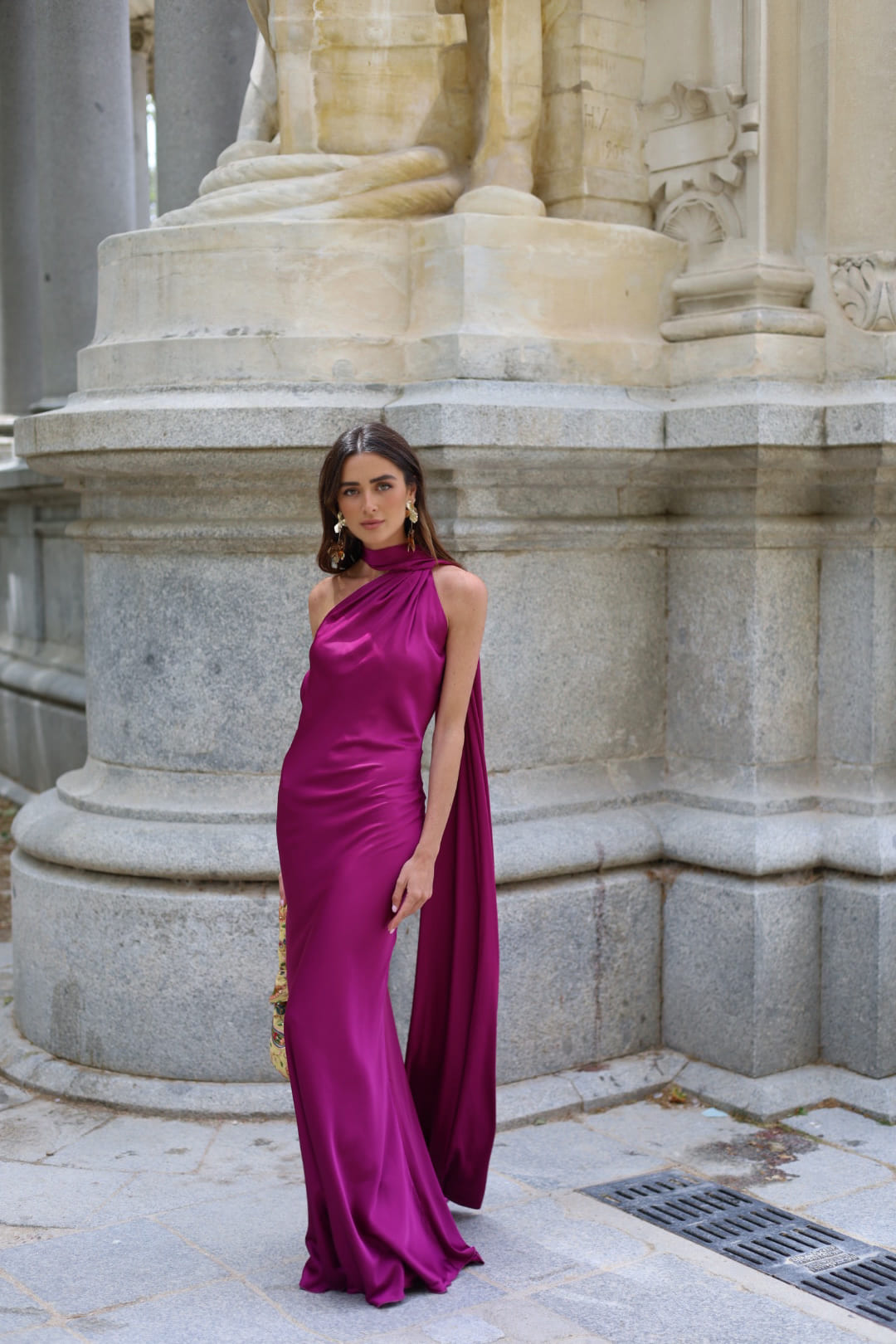 Eggplant Long Dress with Cape Eggplant Long Dress with Cape