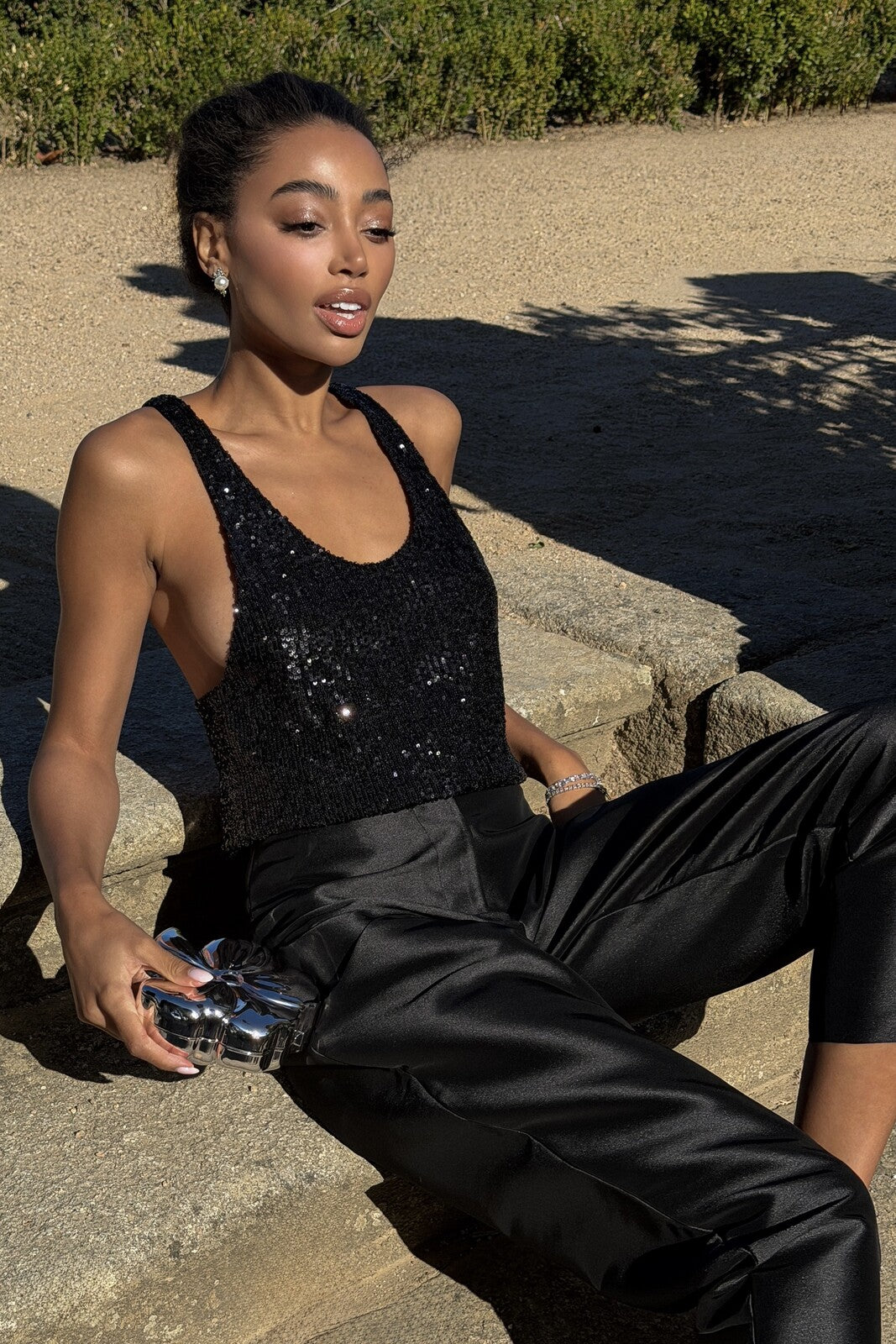 BLACK SEQUIN TANK TOP