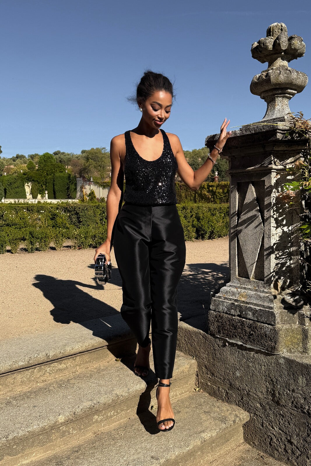 BLACK SEQUIN TANK TOP