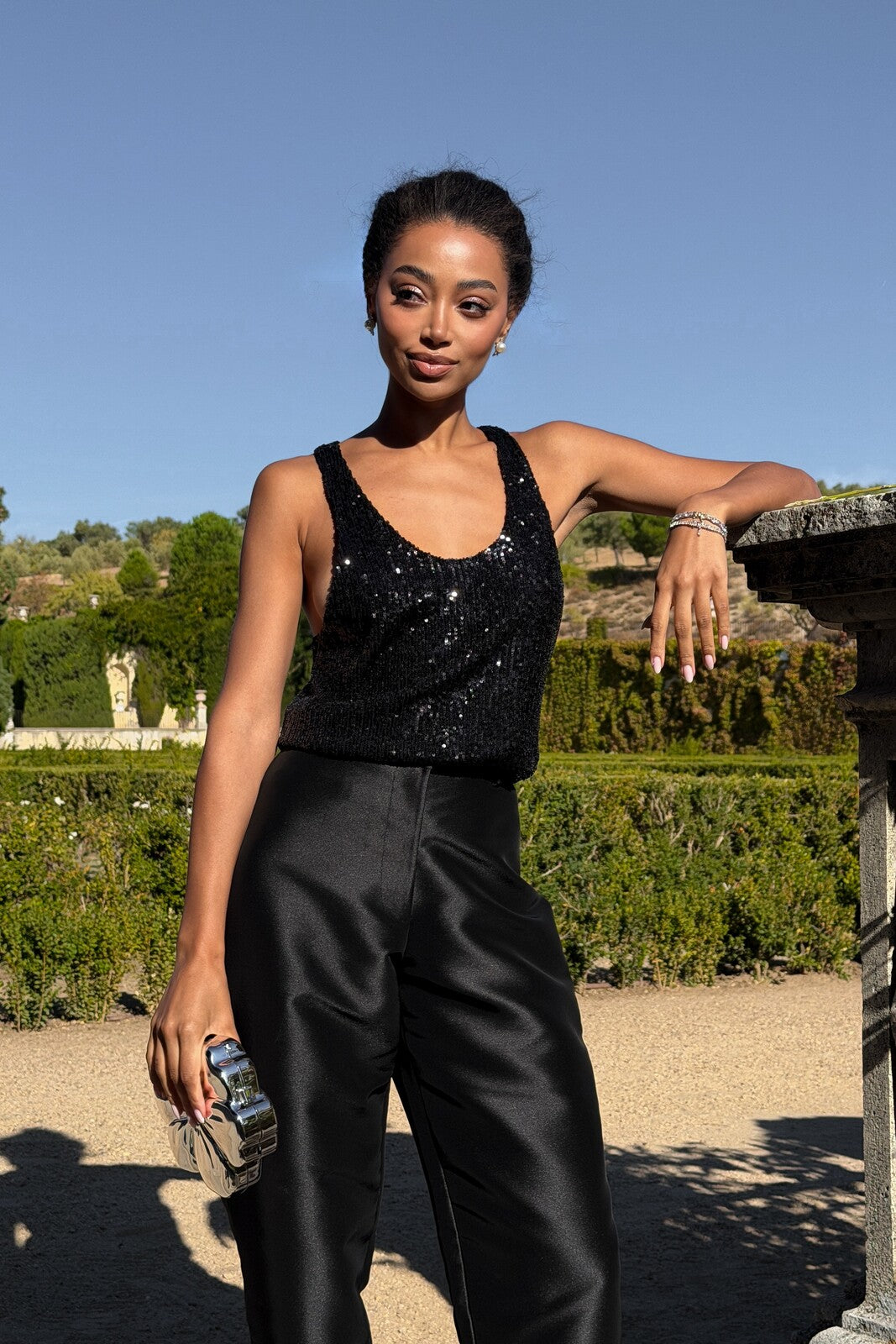 BLACK SEQUIN TANK TOP