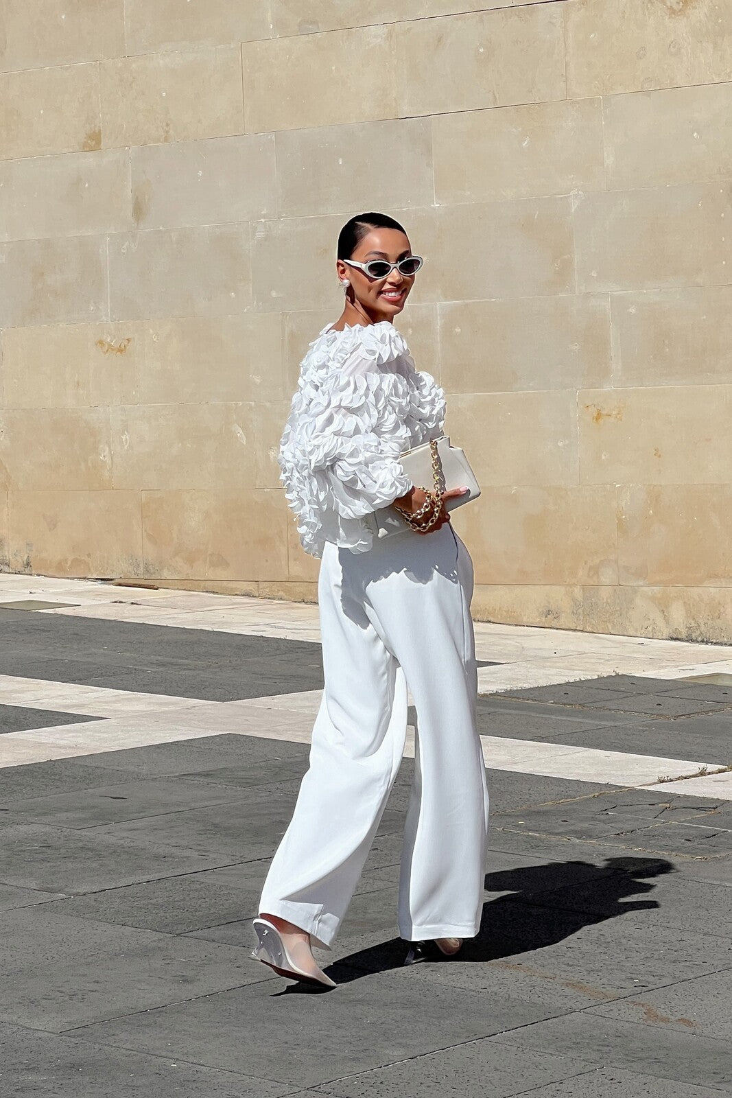 CALÇA FLARE PÉROLA