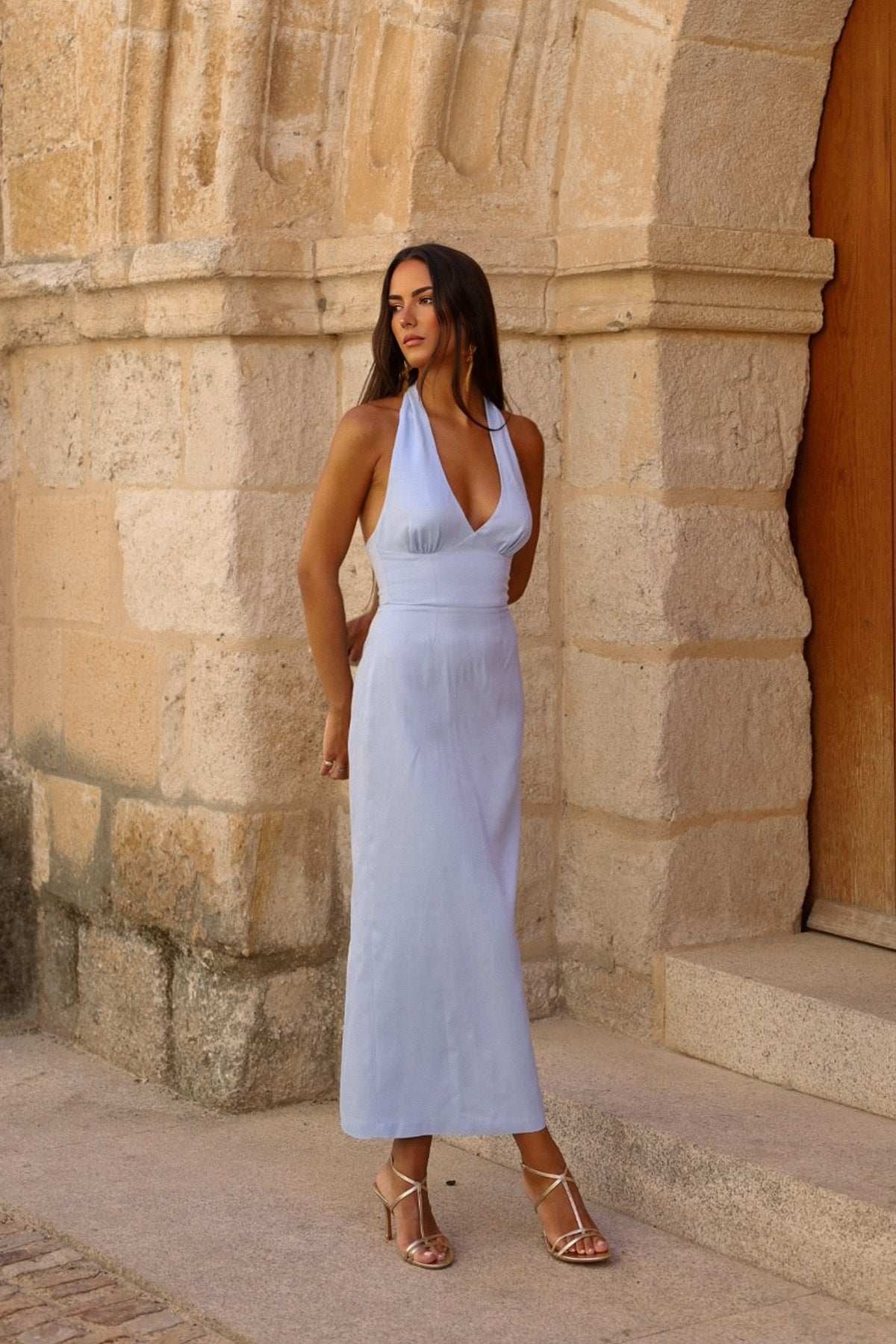 BABY BLUE LONG DRESS