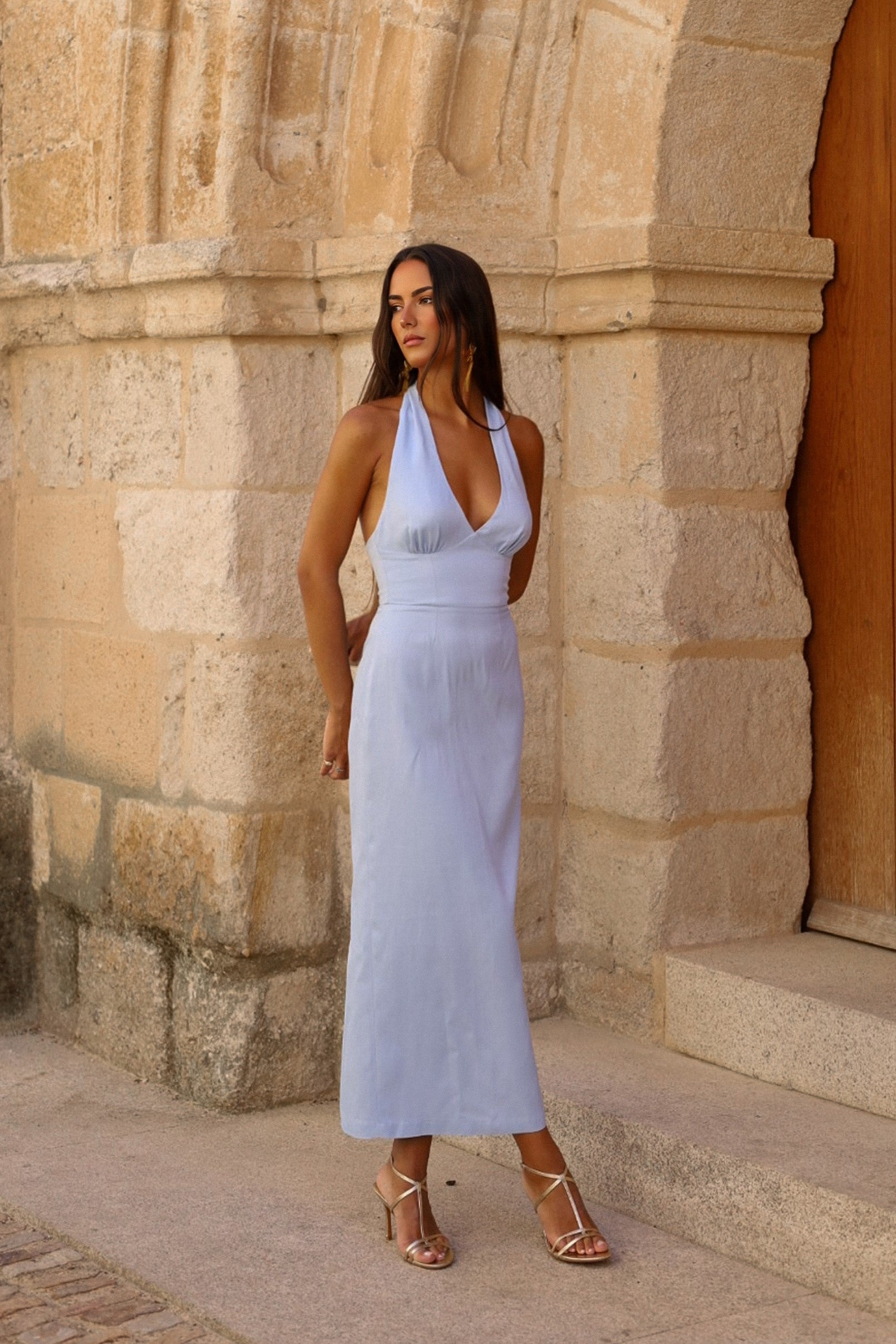 BABY BLUE LONG DRESS - KAO BABY BLUE LONG DRESS - KAO