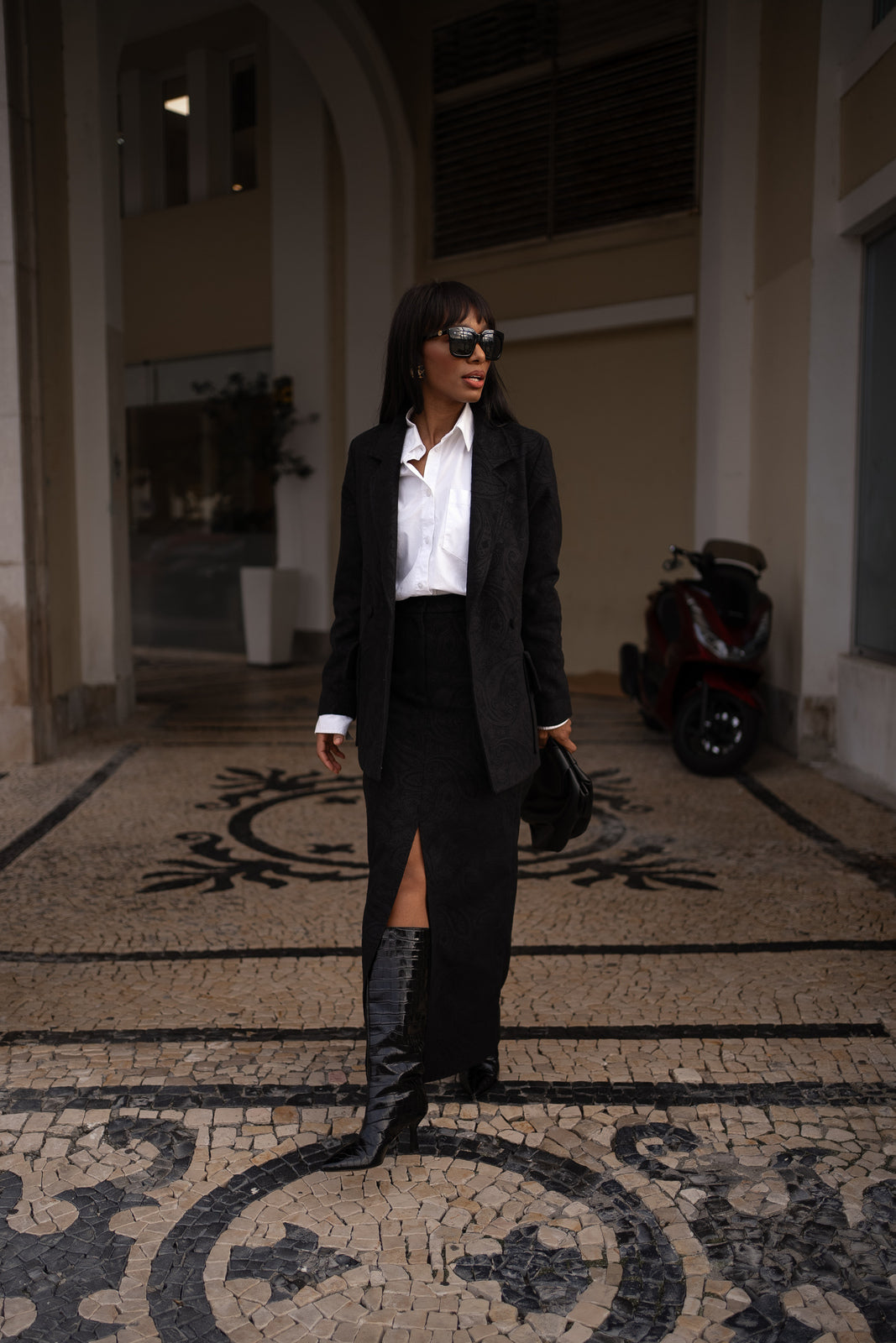 BLAZER EN JACQUARD NOIR