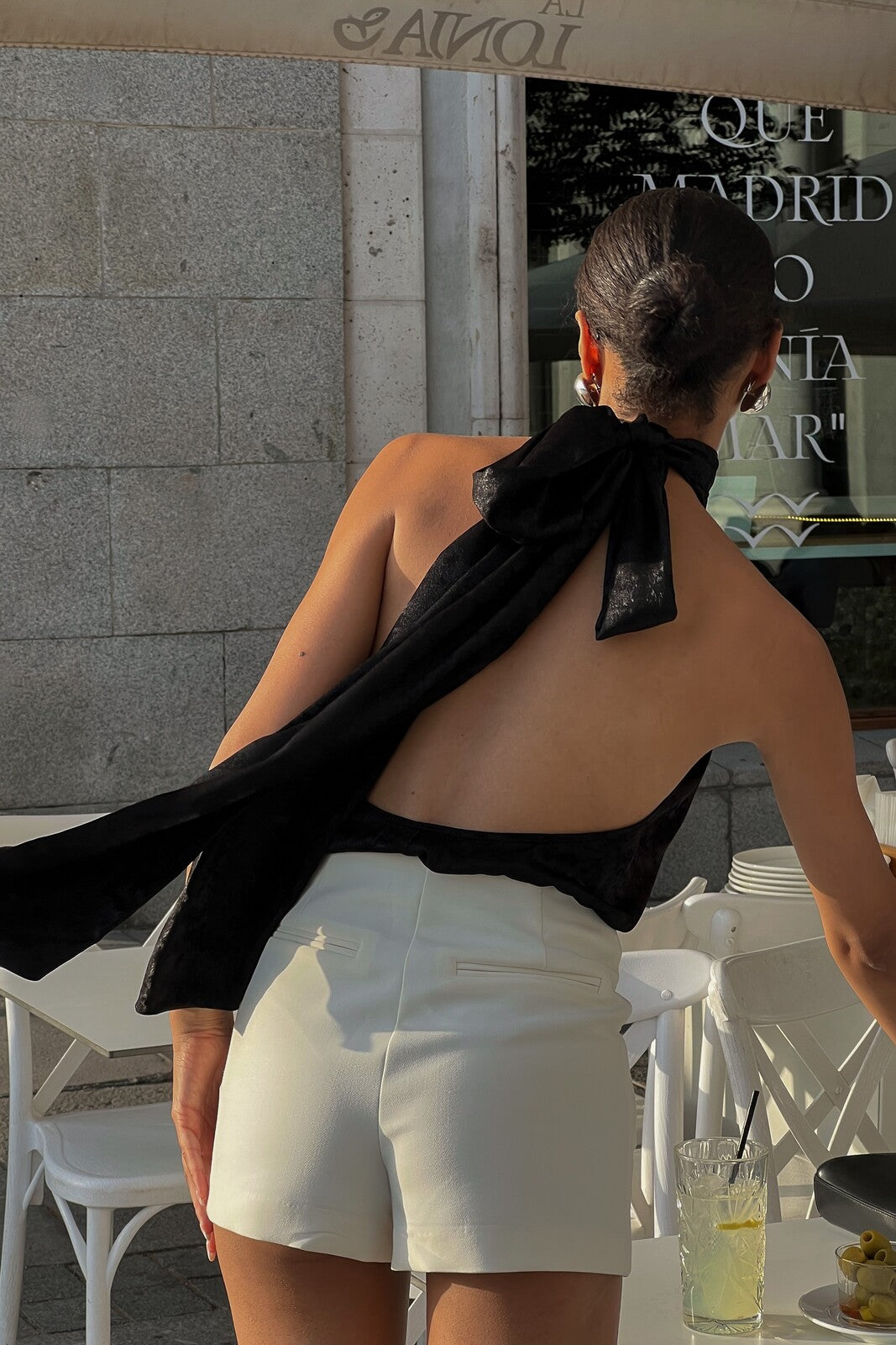 BLACK MARLED BLOUSE