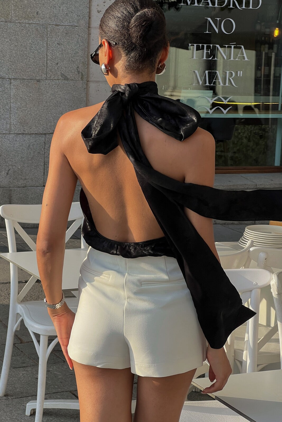 BLACK MARLED BLOUSE