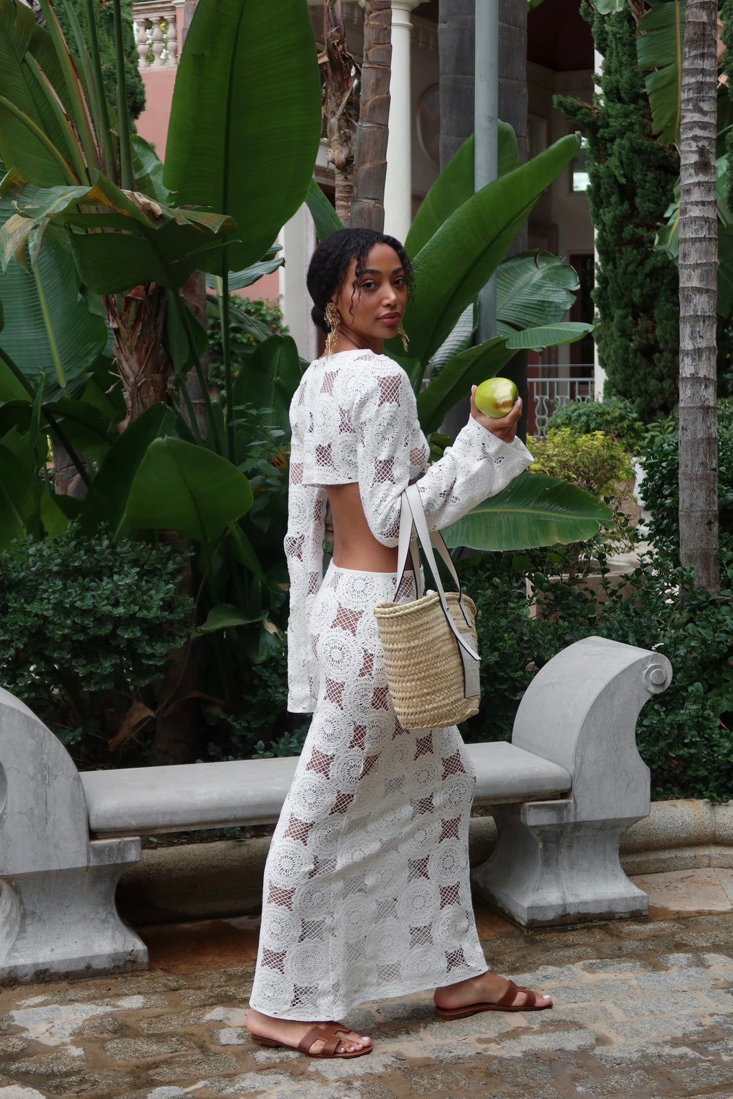 CROP TOP FLOR TRICOT BRANCO