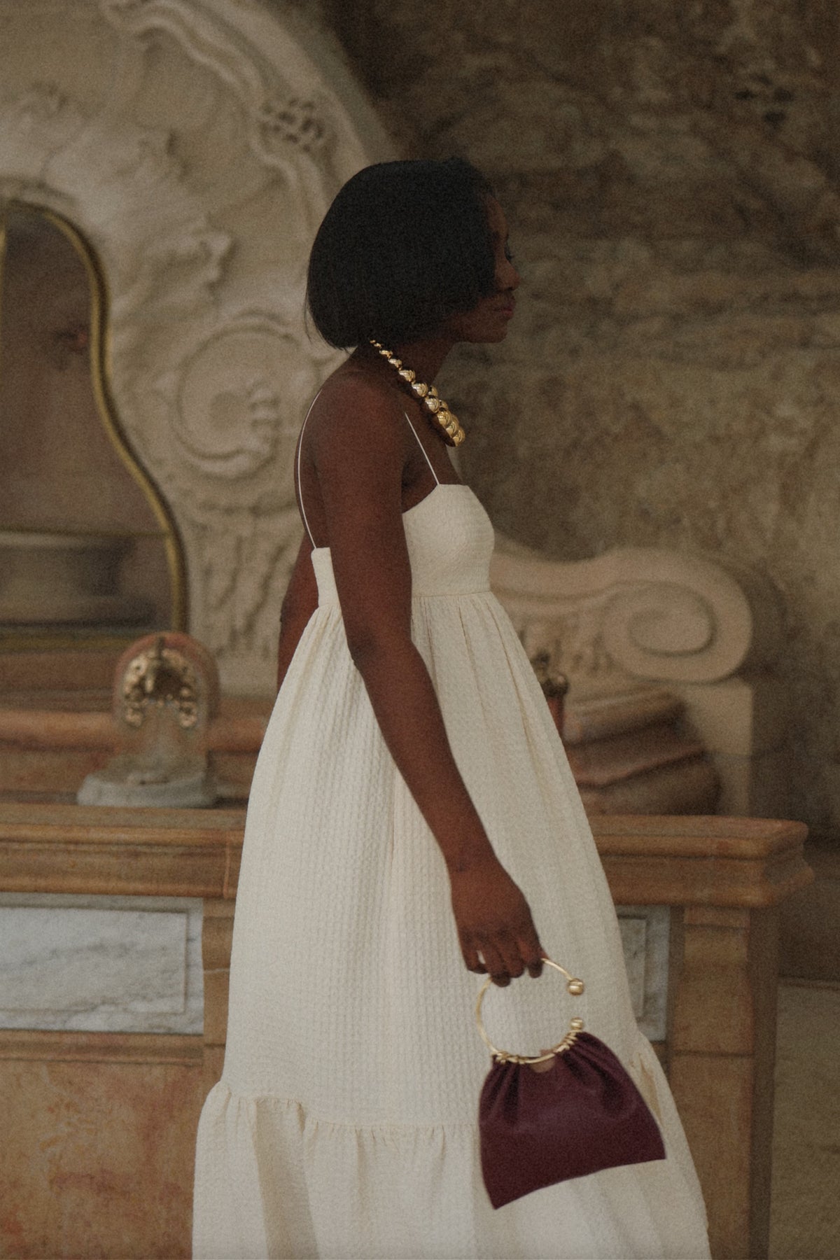 PEARL RUFFLE DRESS
