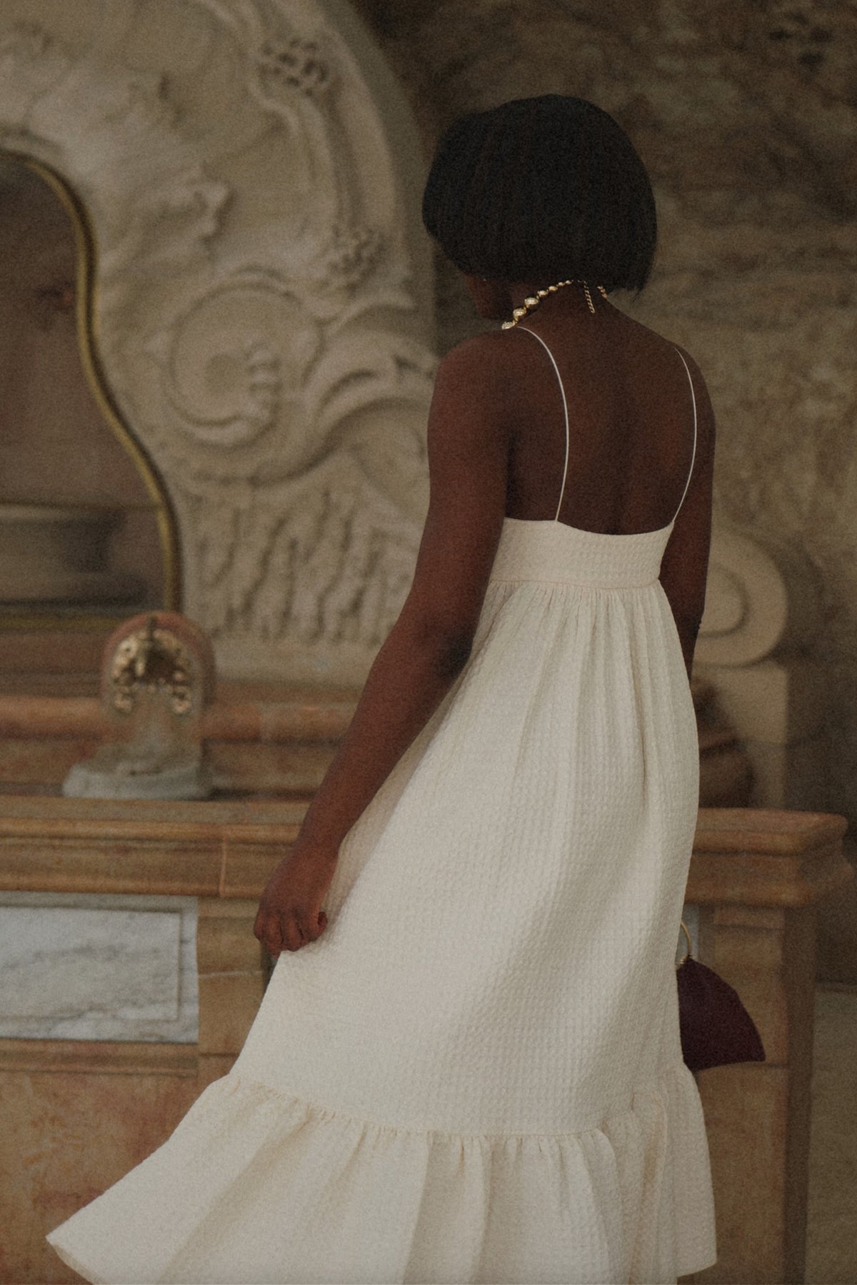 PEARL RUFFLE DRESS