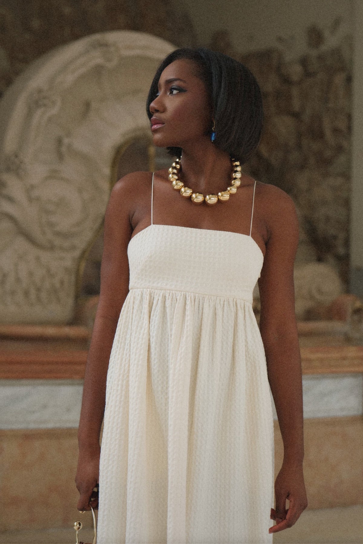 PEARL RUFFLE DRESS