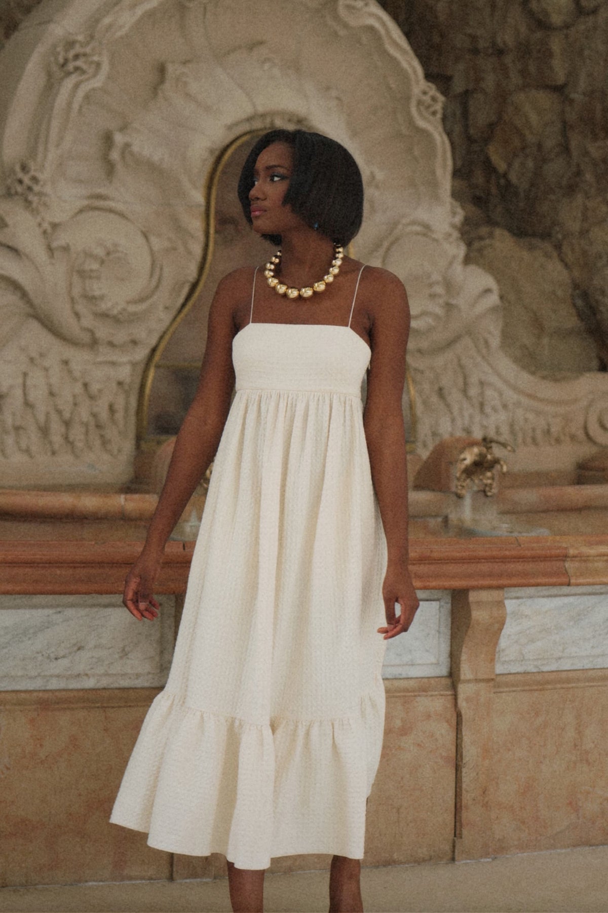 PEARL RUFFLE DRESS