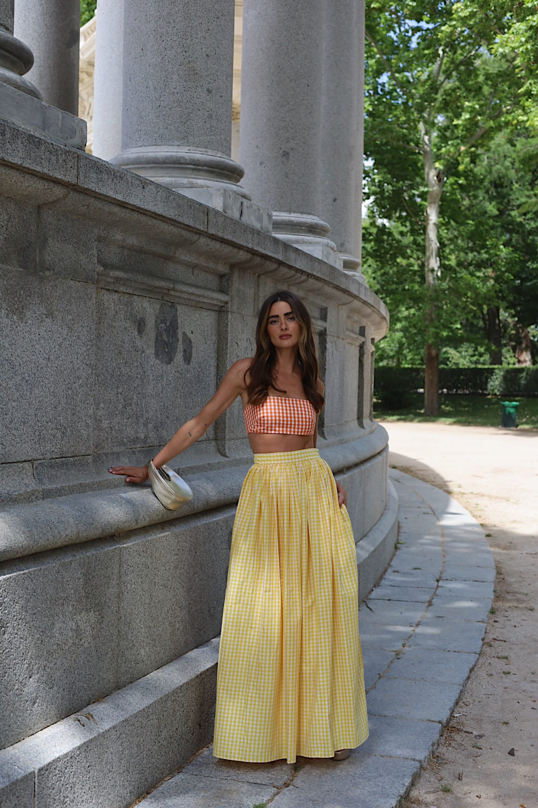 Yellow gray skirt new arrivals