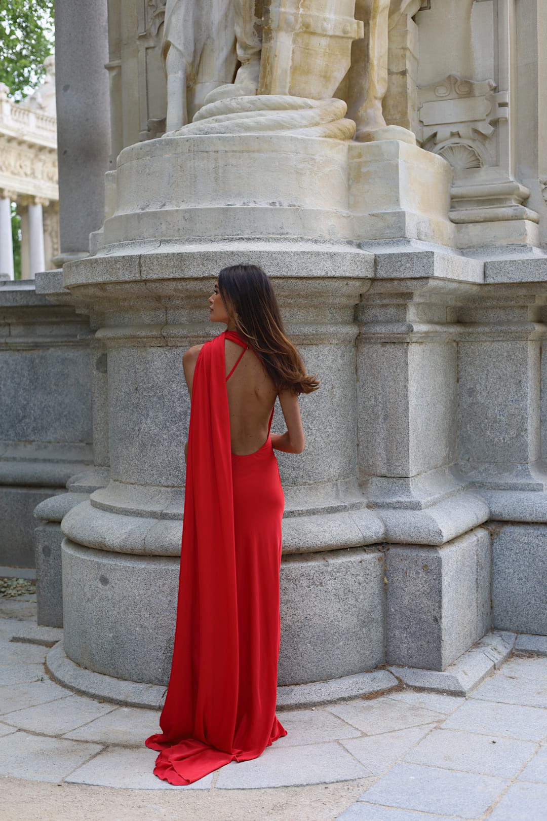 Long Red Dress with Cape Long Red Dress with Cape