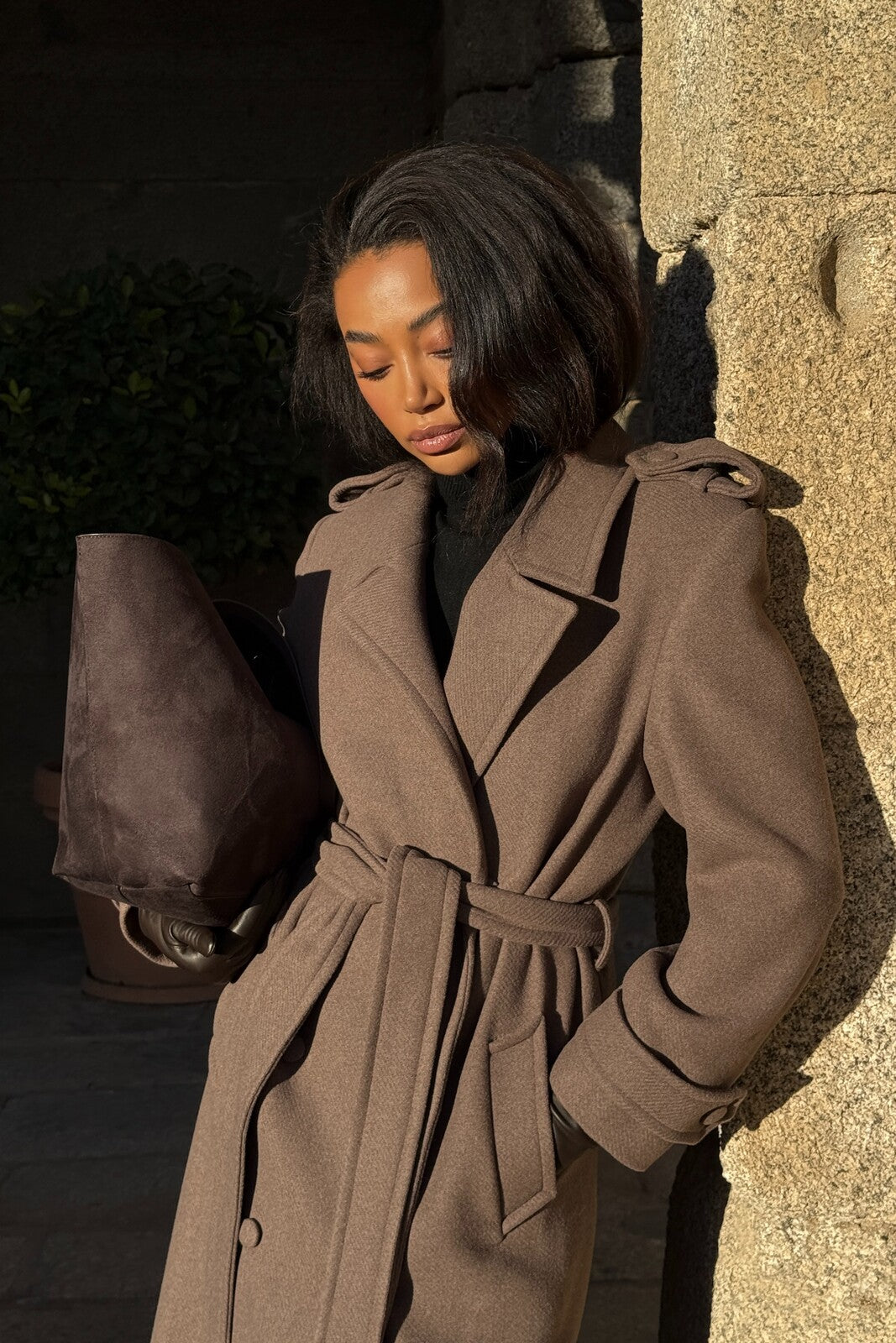 TAUPE WOOL OVERCOAT