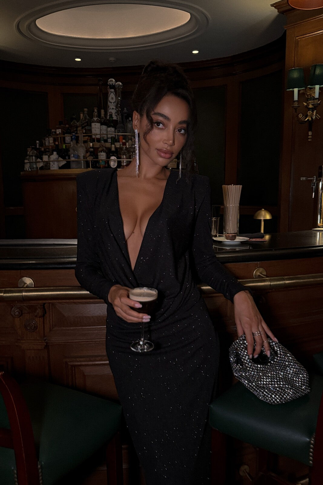 VESTIDO PRETO COSTAS DRAPEADAS