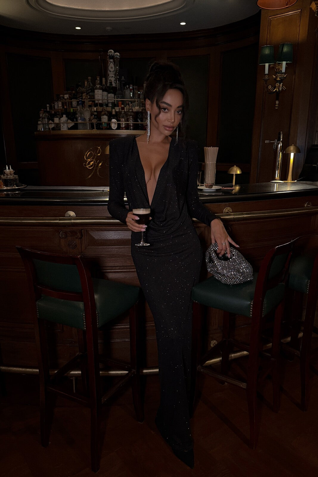 VESTIDO PRETO COSTAS DRAPEADAS