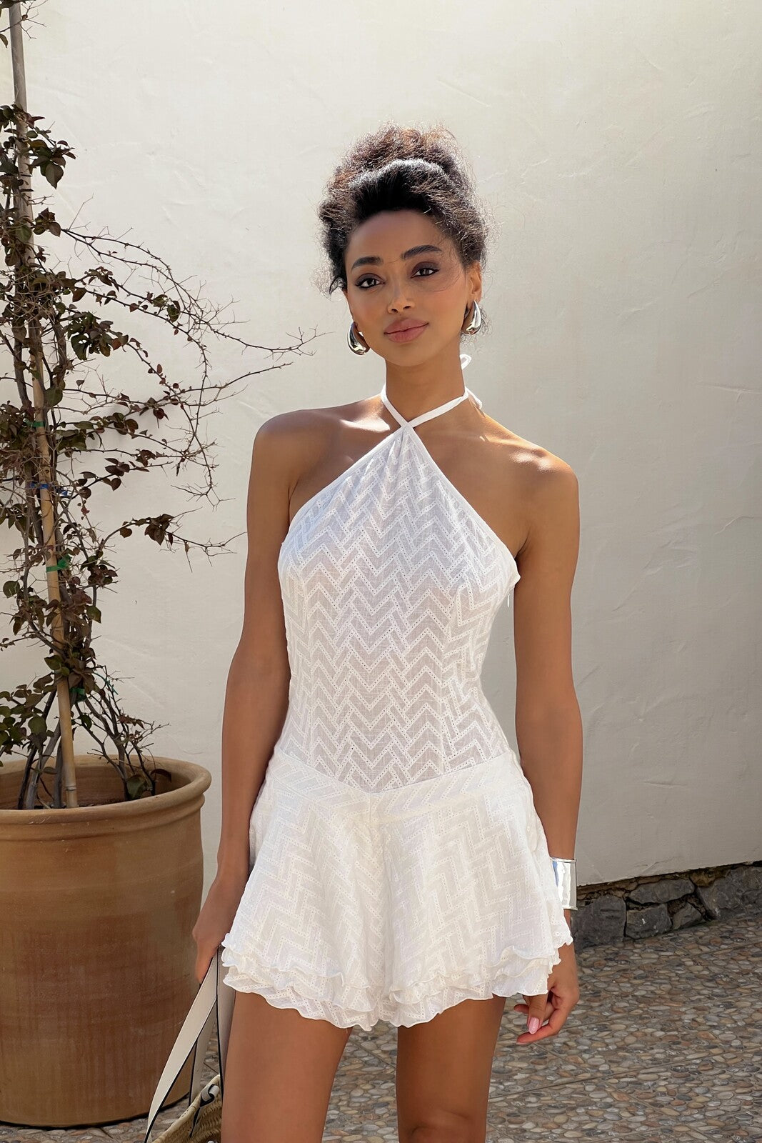 WHITE SHORT DRESS - KAO WHITE SHORT DRESS - KAO