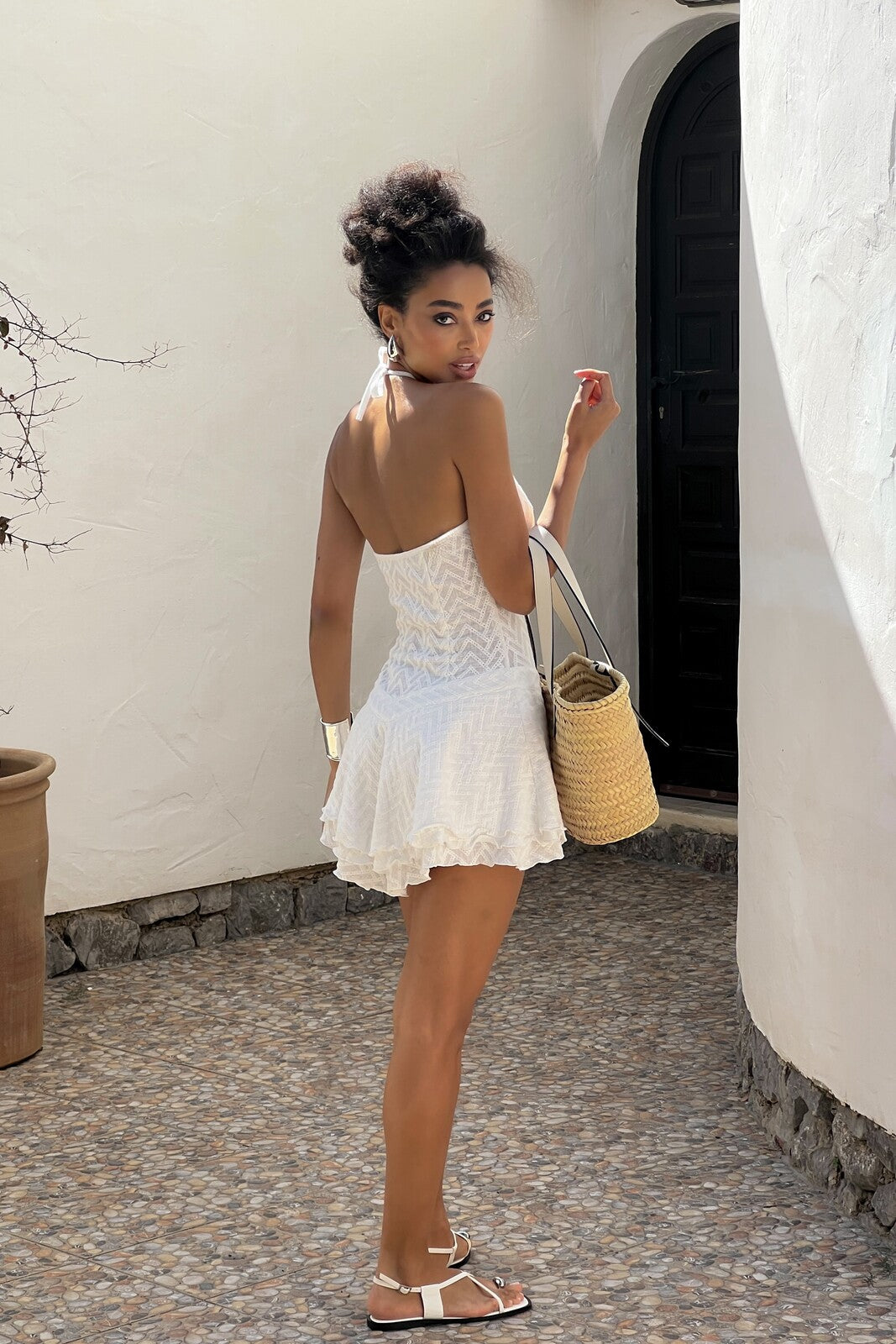 WHITE SHORT DRESS WHITE SHORT DRESS