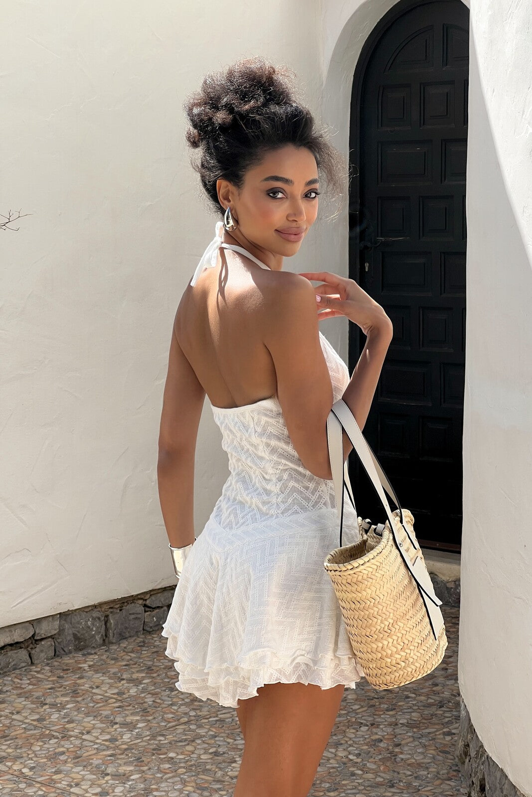 WHITE SHORT DRESS - KAO WHITE SHORT DRESS - KAO
