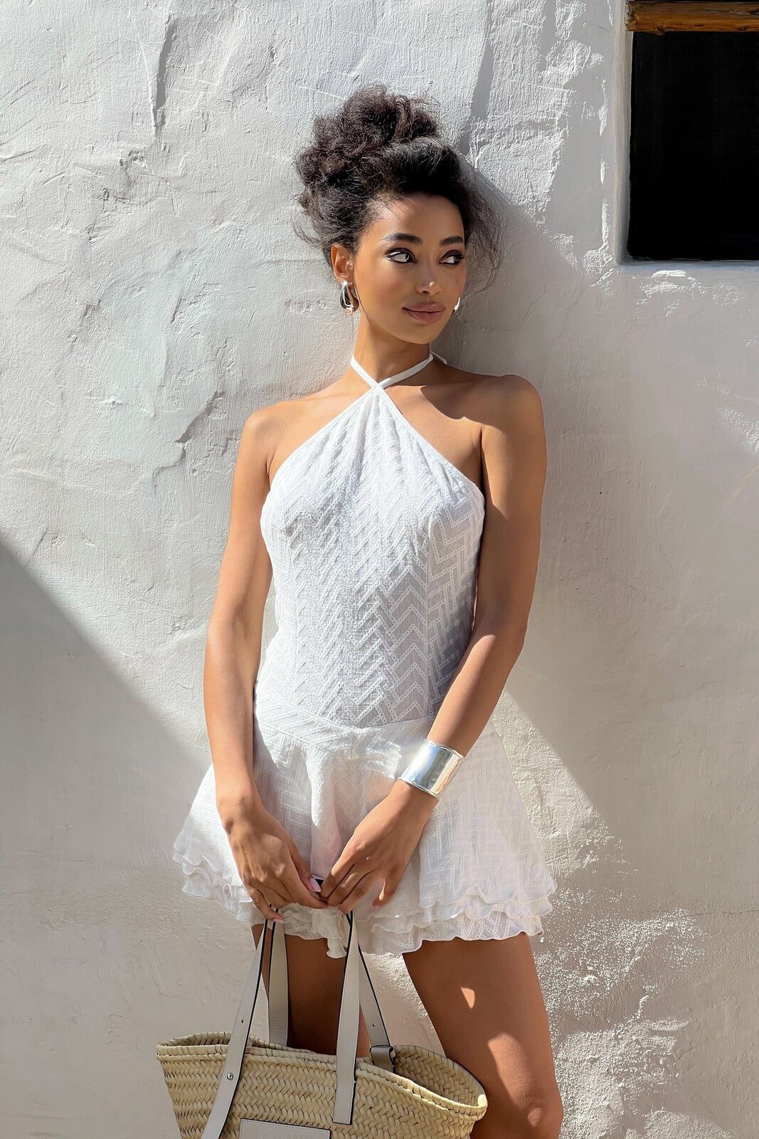WHITE SHORT DRESS - KAO WHITE SHORT DRESS - KAO