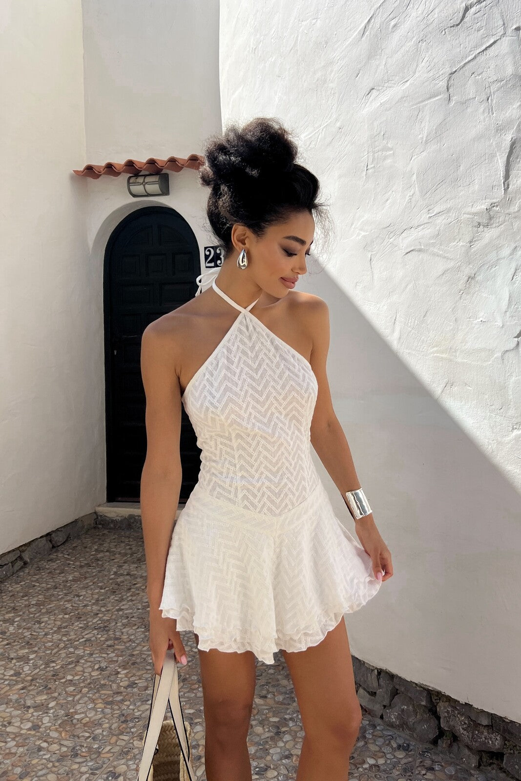 WHITE SHORT DRESS WHITE SHORT DRESS
