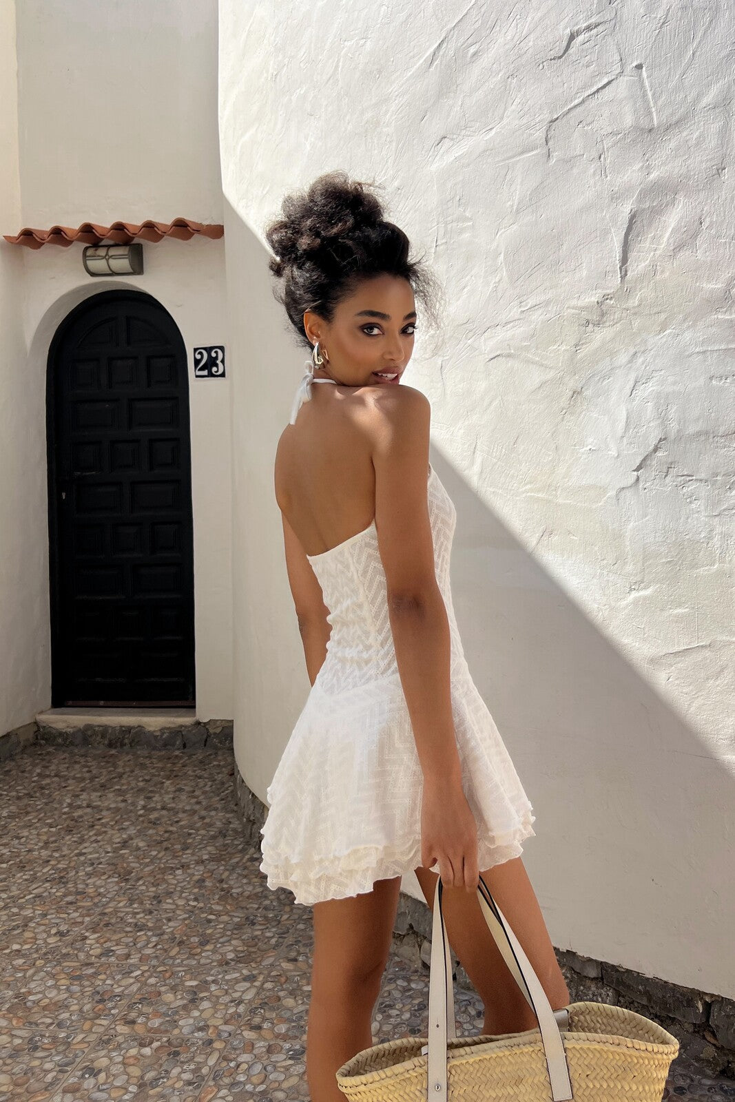WHITE SHORT DRESS - KAO WHITE SHORT DRESS - KAO