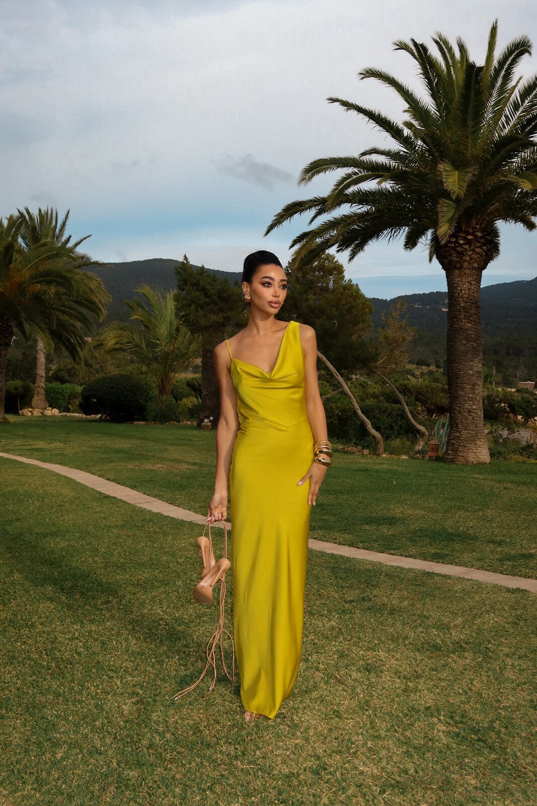 LONG FLUID LIME YELLOW DRESS - KAO LONG FLUID LIME YELLOW DRESS - KAO