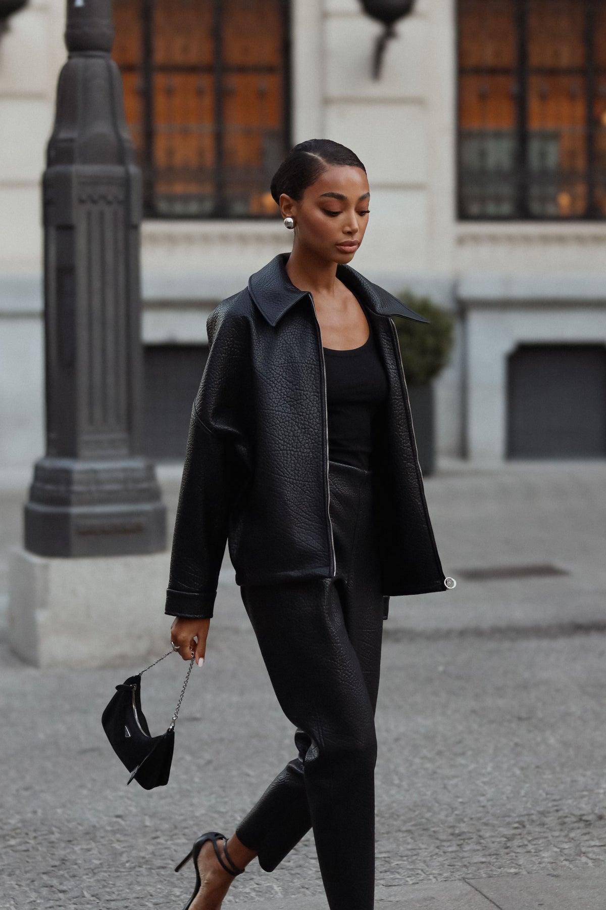BLACK CARDED BOMBER