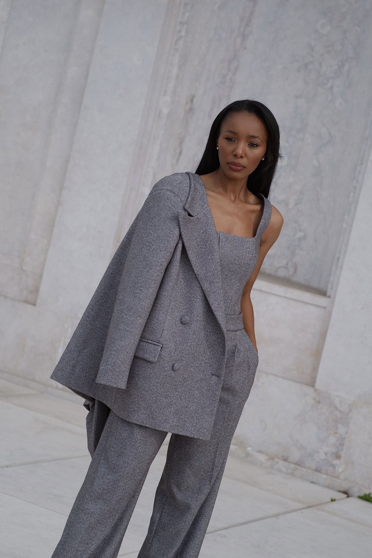 BLAZER GRIGIO OVERSIZED