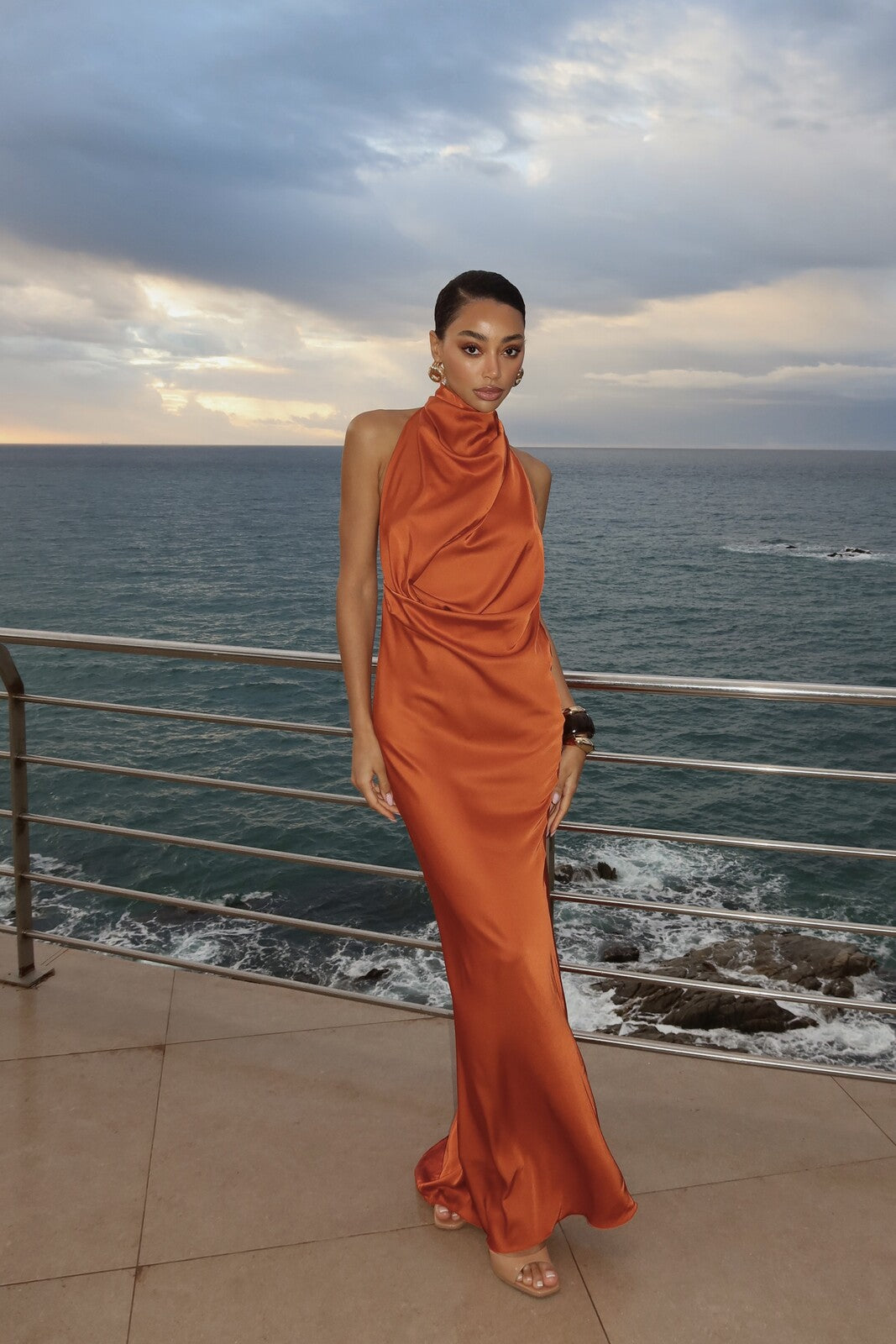 LONG ORANGE DRESS