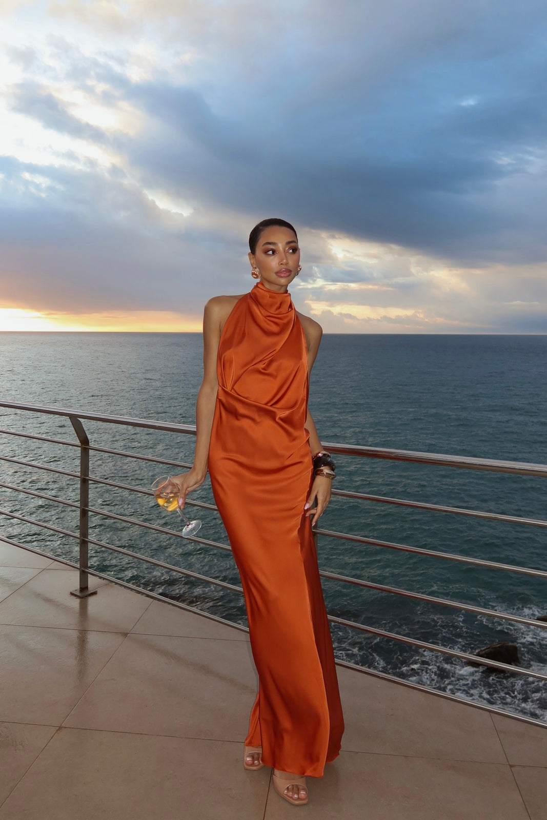 LONG ORANGE DRESS