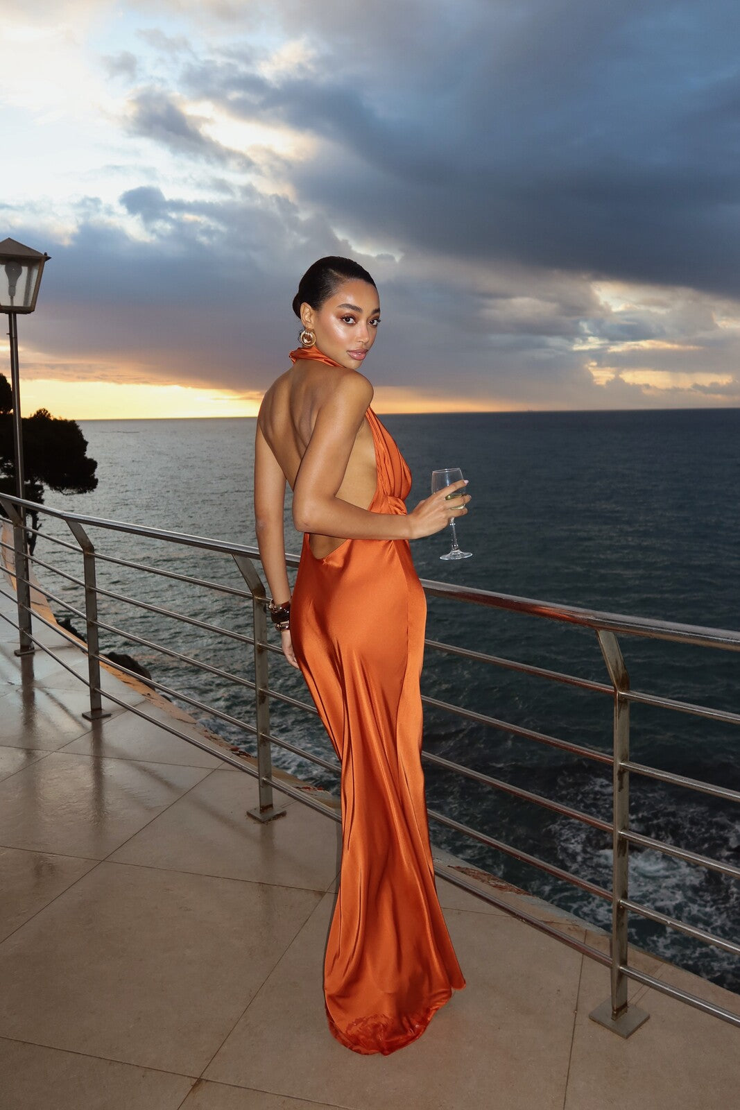 LONG ORANGE DRESS