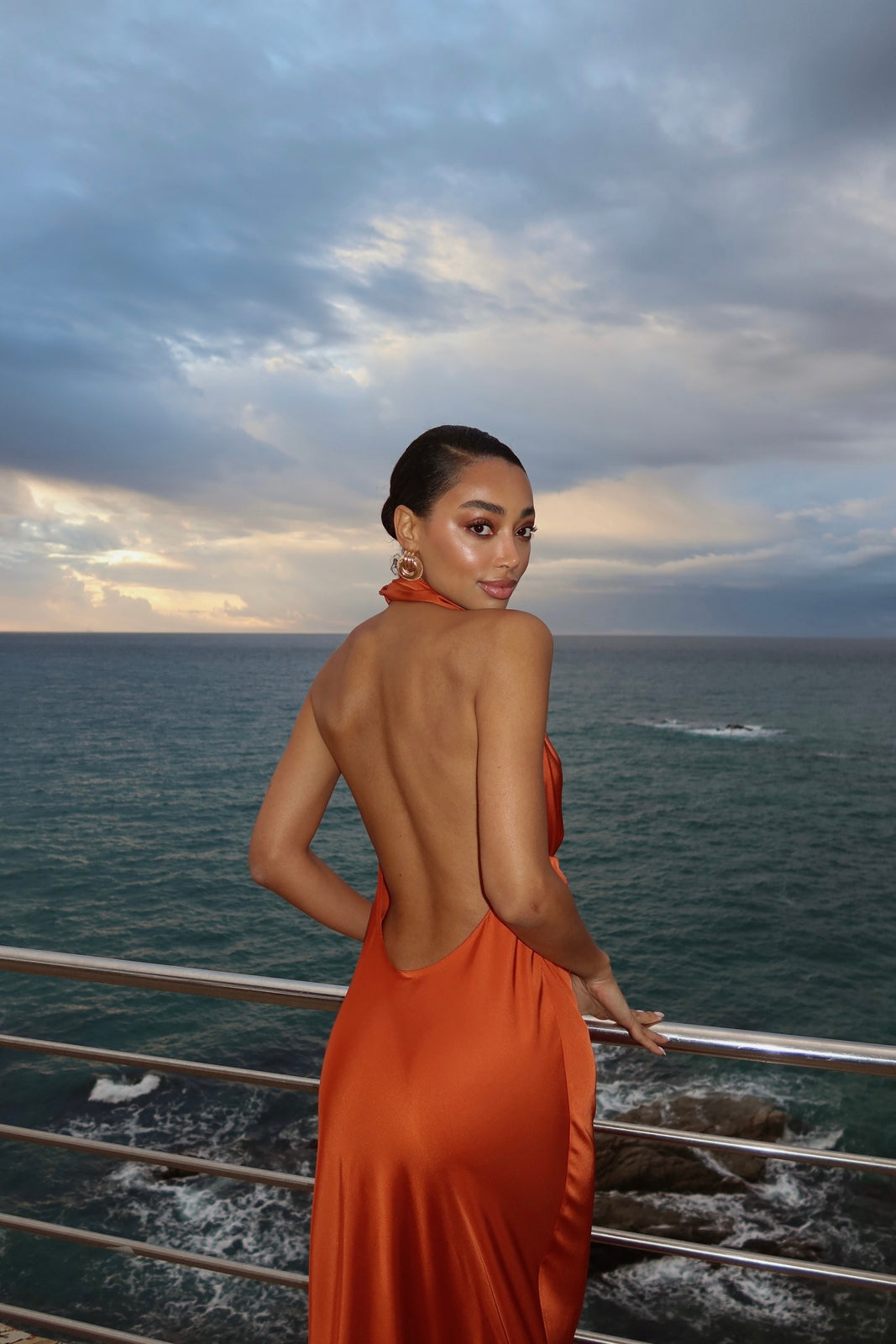 LONG ORANGE DRESS