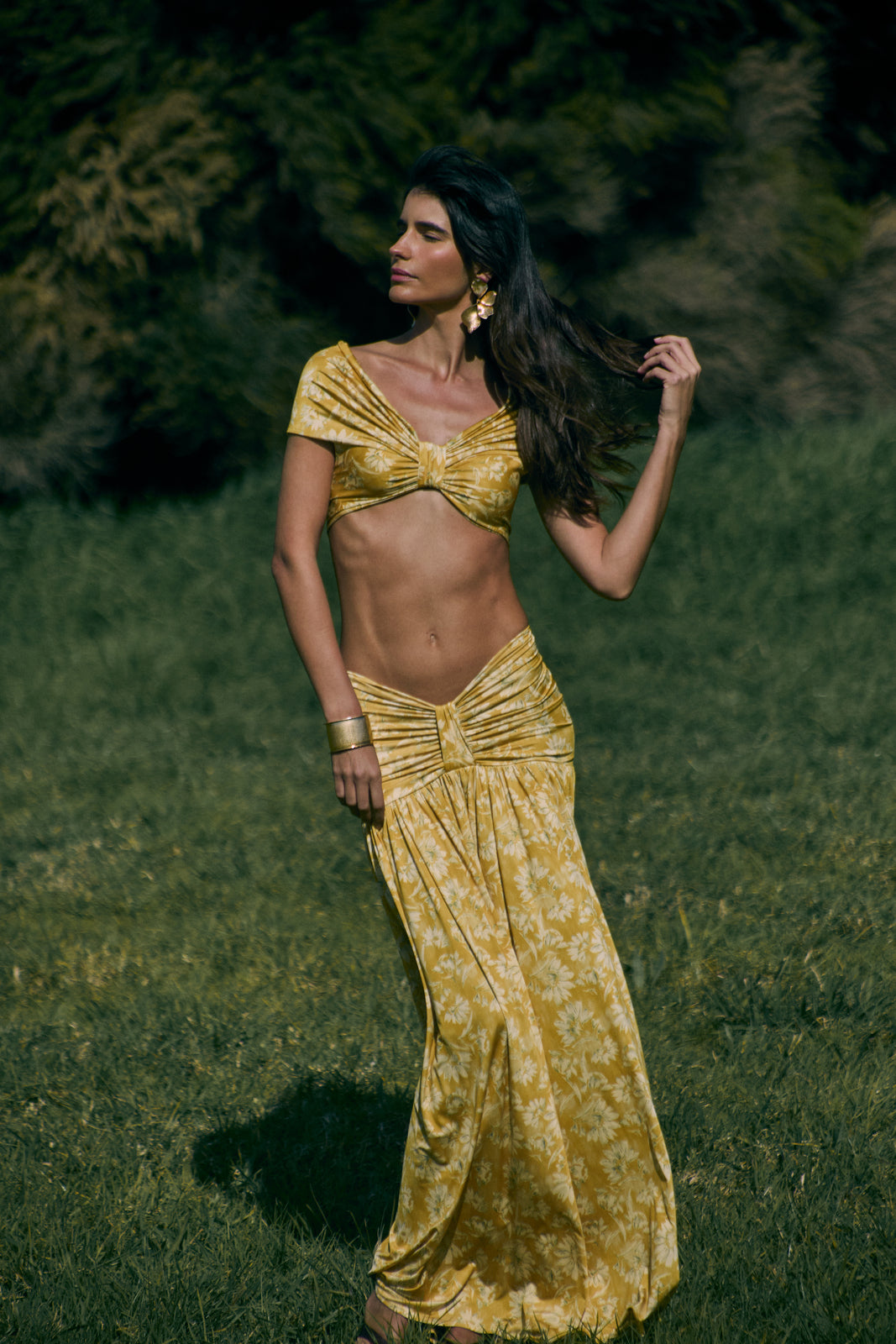 TOP IN LYCRA GIALLO SENAPE